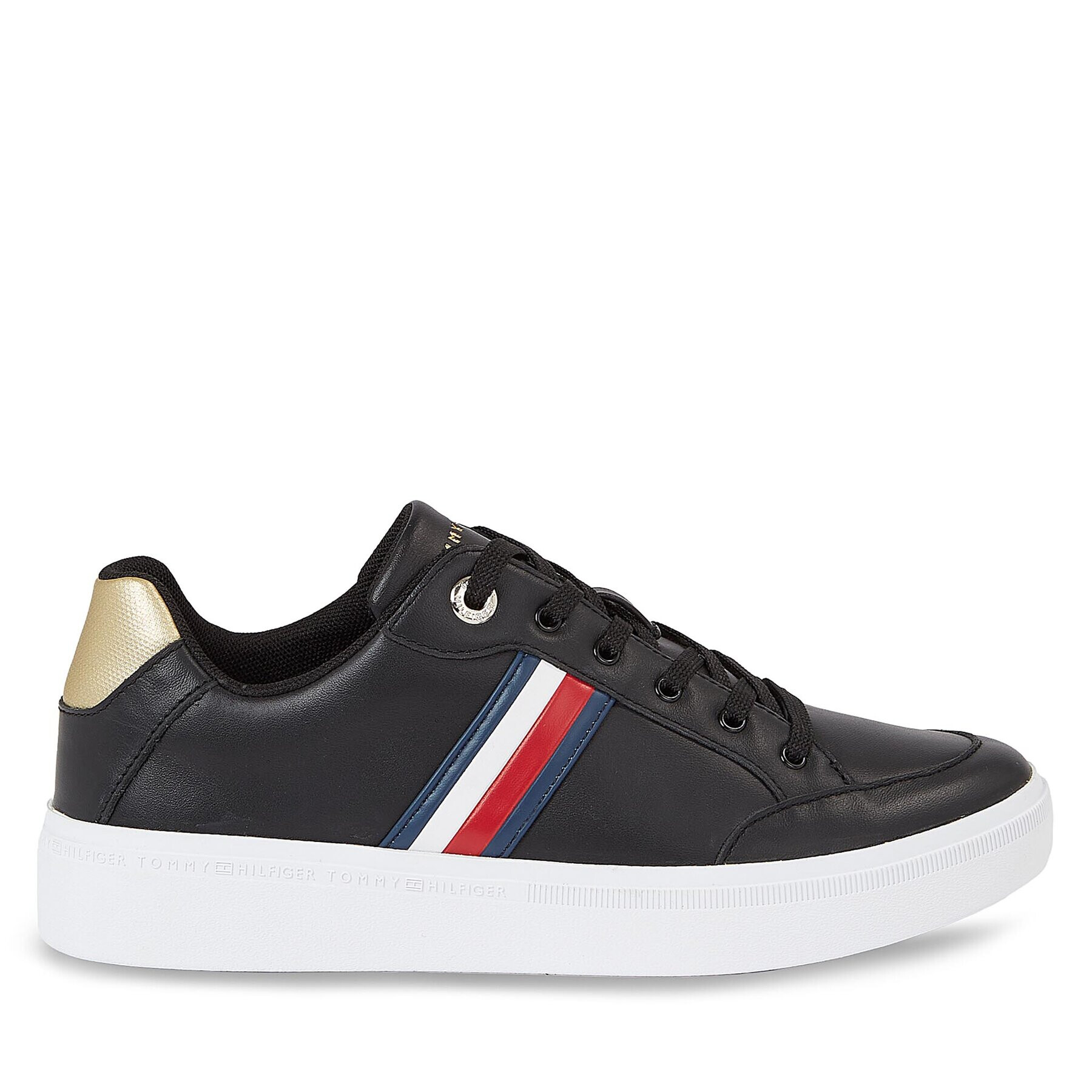 Tommy Hilfiger Сникърси Elevated Global Stripes Sneaker FW0FW07446 Черен - Pepit.bg