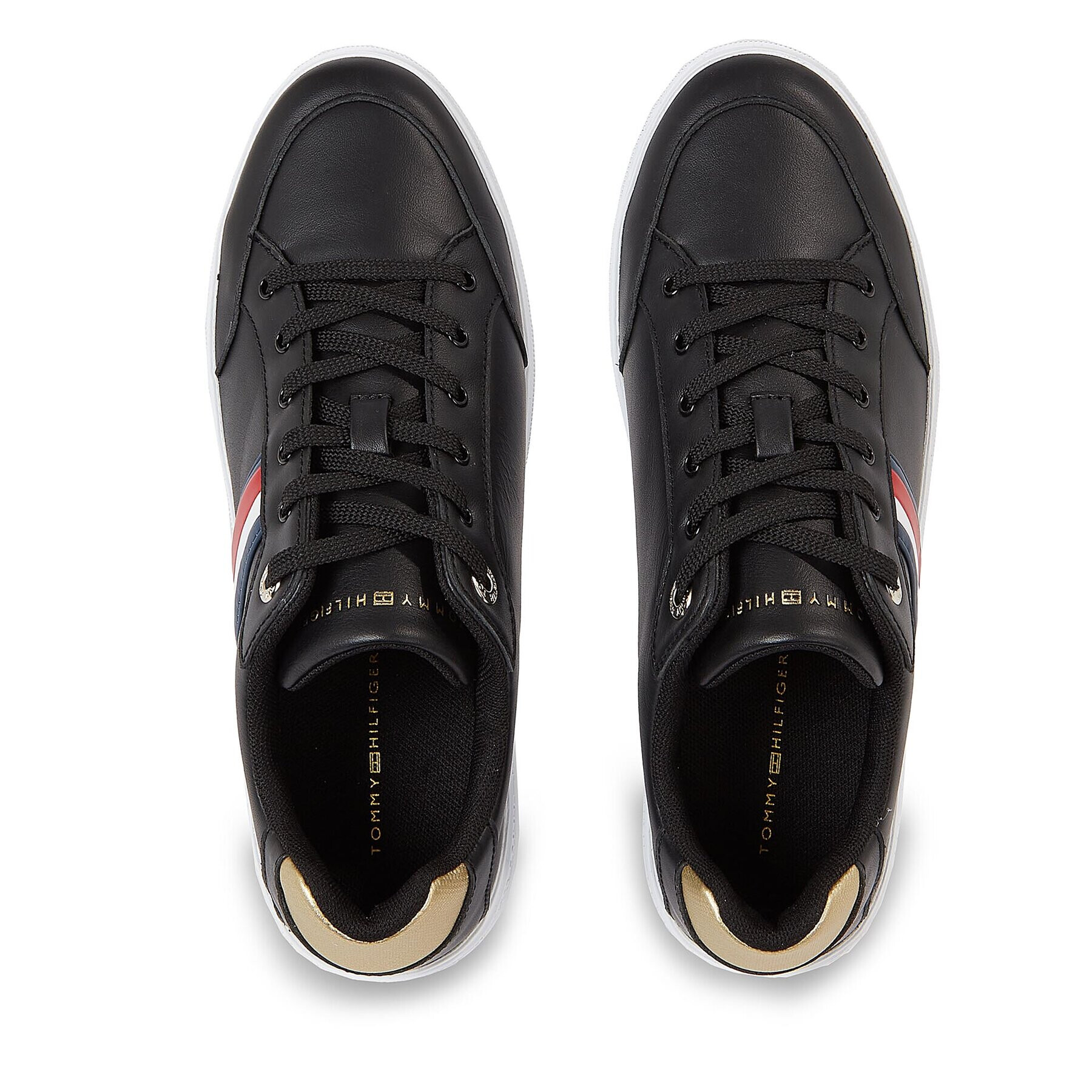 Tommy Hilfiger Сникърси Elevated Global Stripes Sneaker FW0FW07446 Черен - Pepit.bg