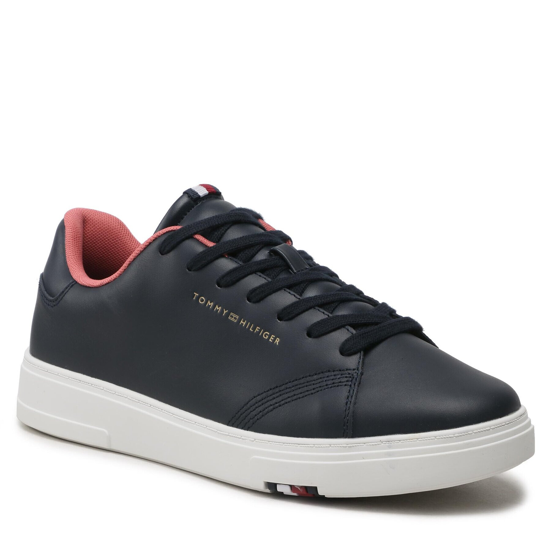 Tommy Hilfiger Сникърси Elevated Rbw Cupsole Leather FM0FM04487 Тъмносин - Pepit.bg