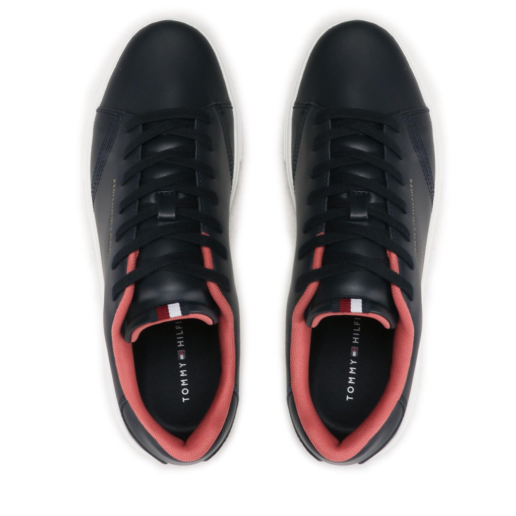 Tommy Hilfiger Сникърси Elevated Rbw Cupsole Leather FM0FM04487 Тъмносин - Pepit.bg