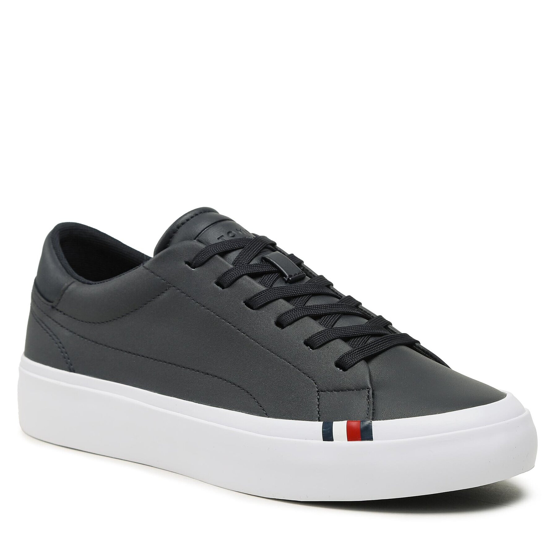 Tommy Hilfiger Сникърси Elevated Vulc Leather Low FM0FM04418 Тъмносин - Pepit.bg