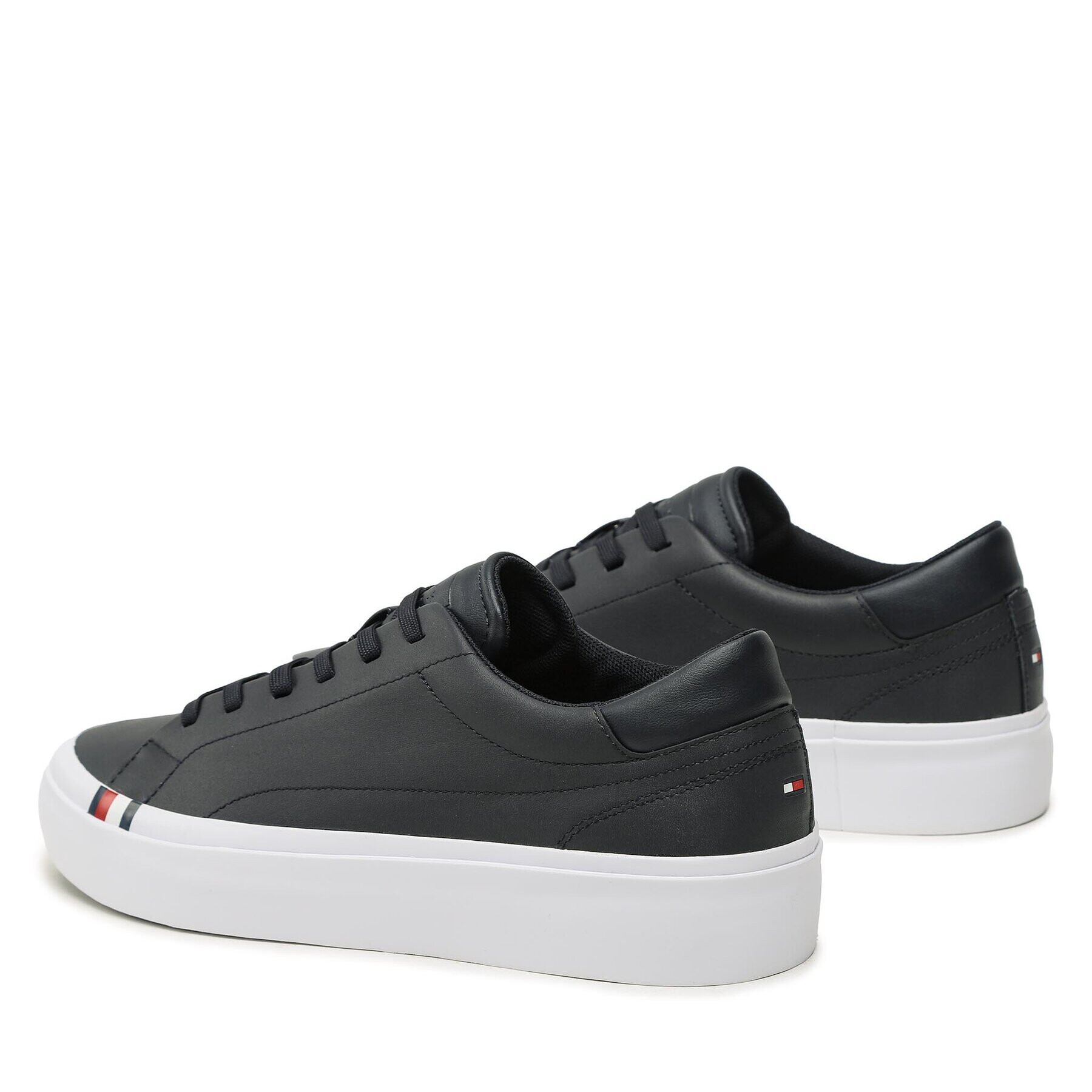 Tommy Hilfiger Сникърси Elevated Vulc Leather Low FM0FM04418 Тъмносин - Pepit.bg