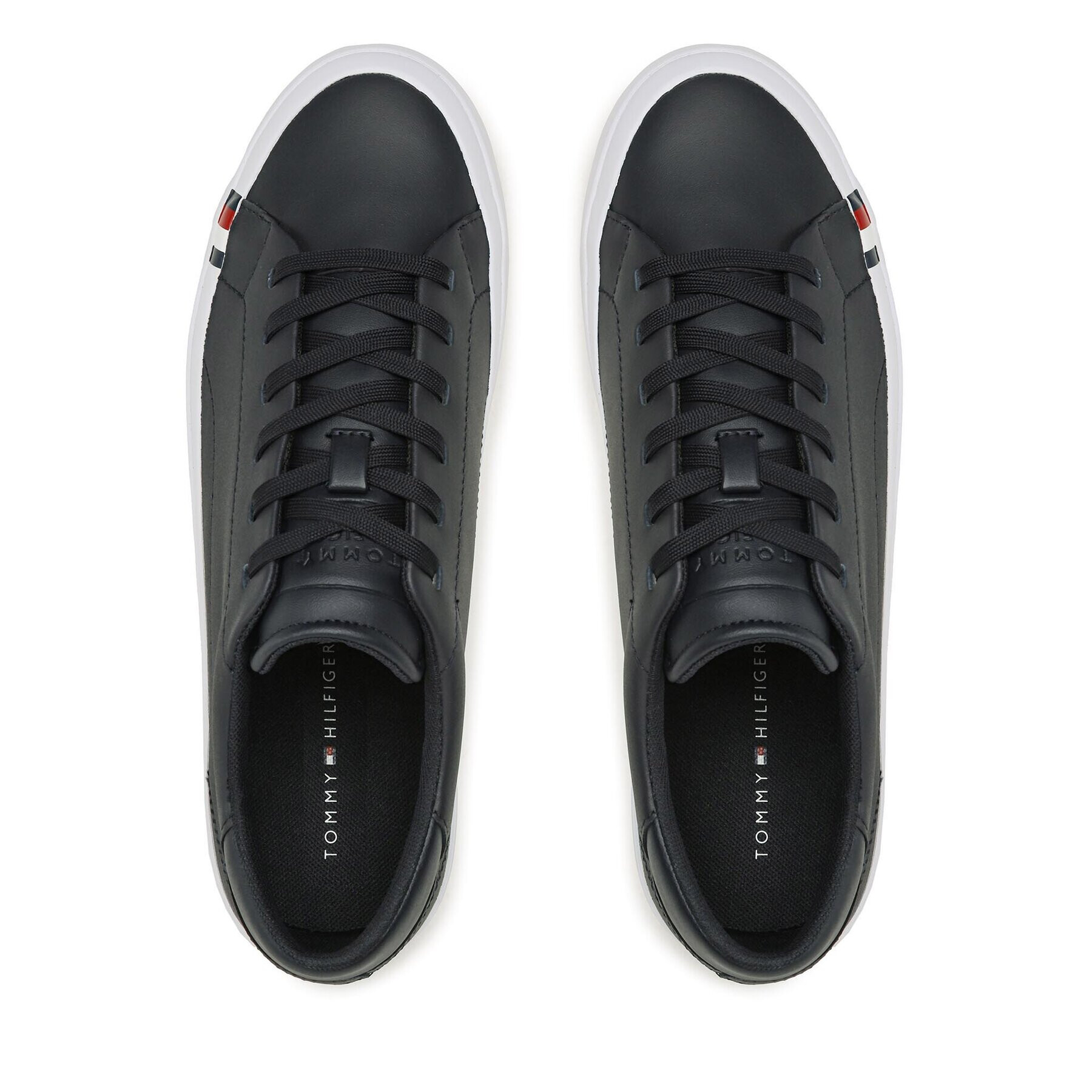 Tommy Hilfiger Сникърси Elevated Vulc Leather Low FM0FM04418 Тъмносин - Pepit.bg