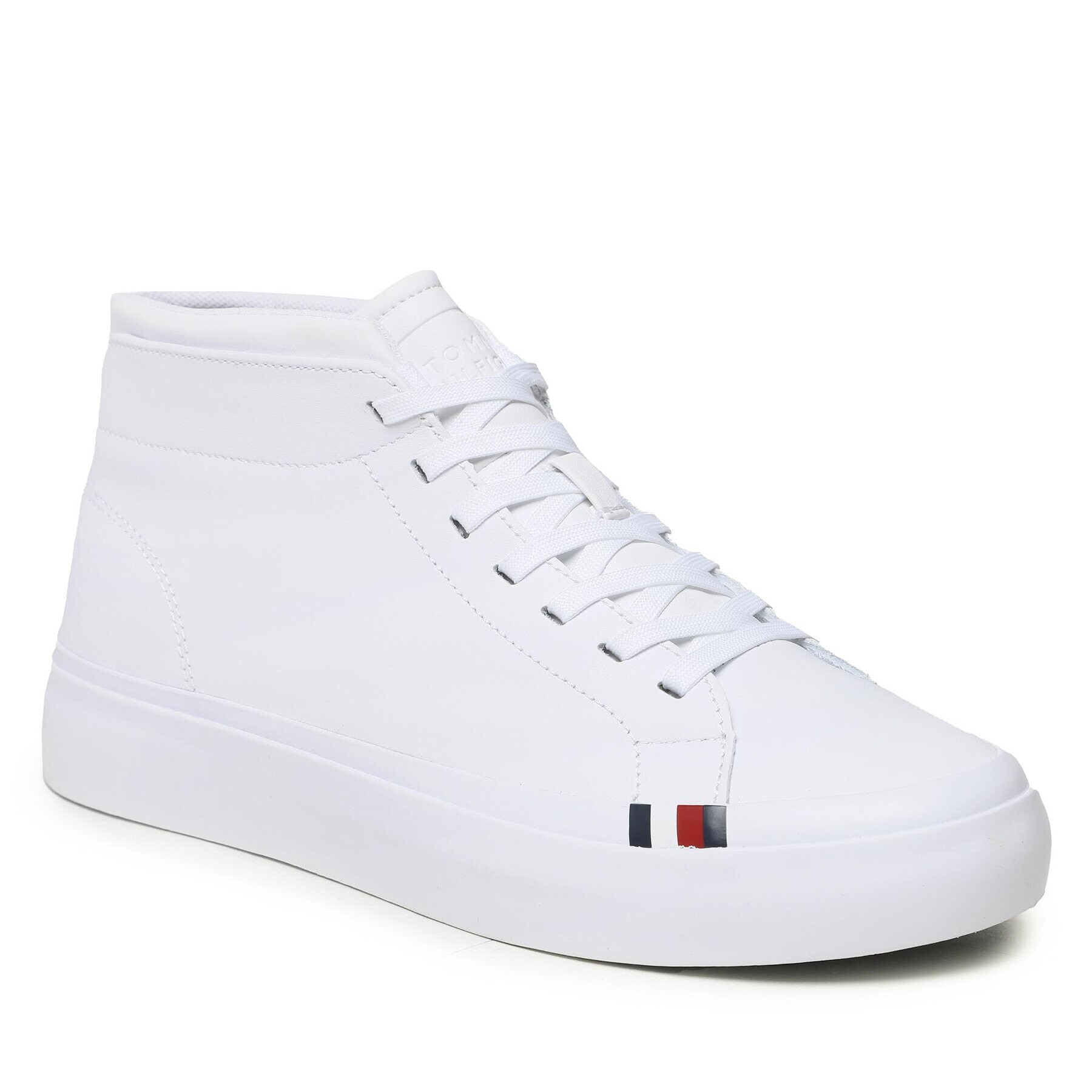 Tommy Hilfiger Сникърси Elevated Vulc Leather Mid FM0FM04419 Бял - Pepit.bg