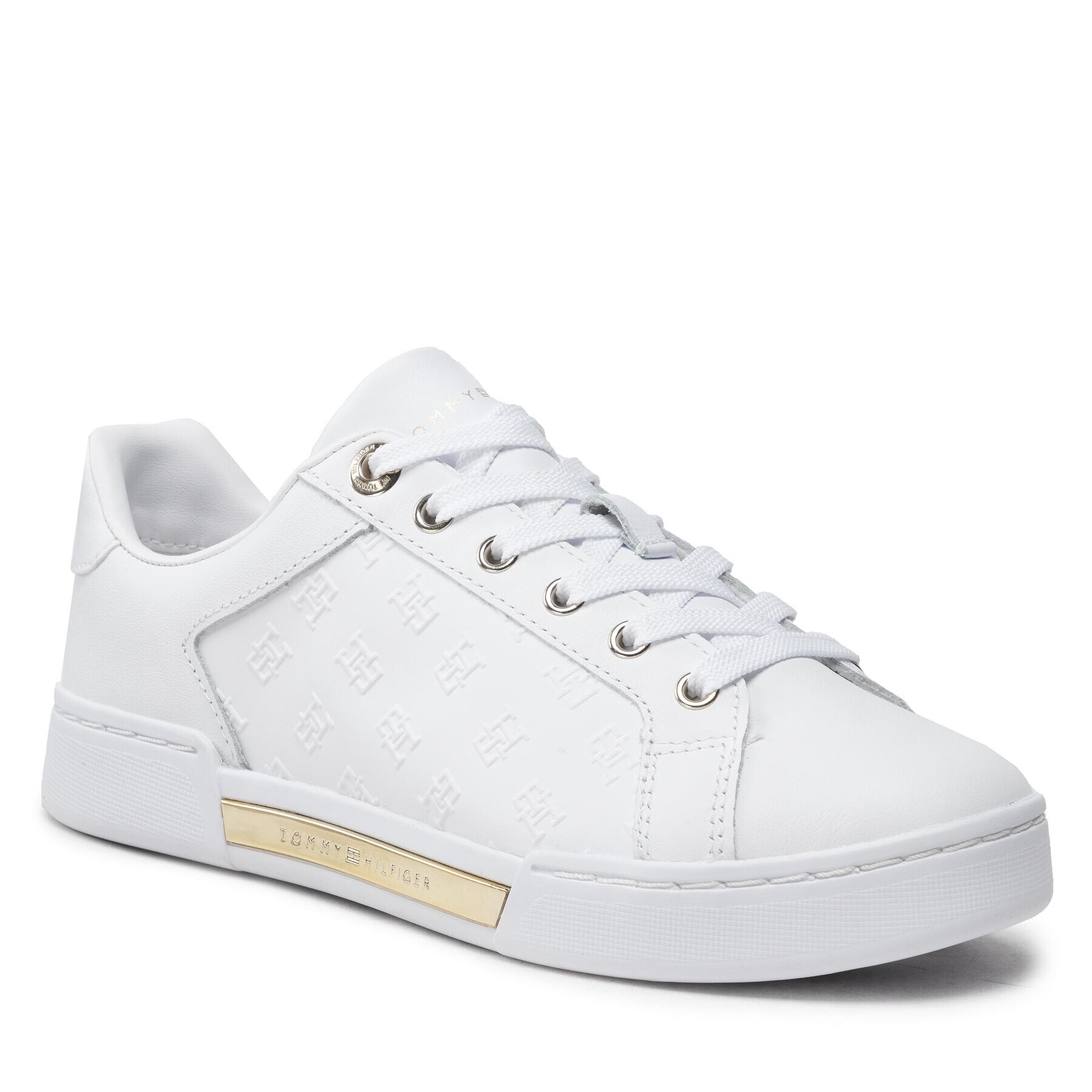 Tommy Hilfiger Сникърси Embossed Monogram Sneaker FW0FW06735 Бял - Pepit.bg