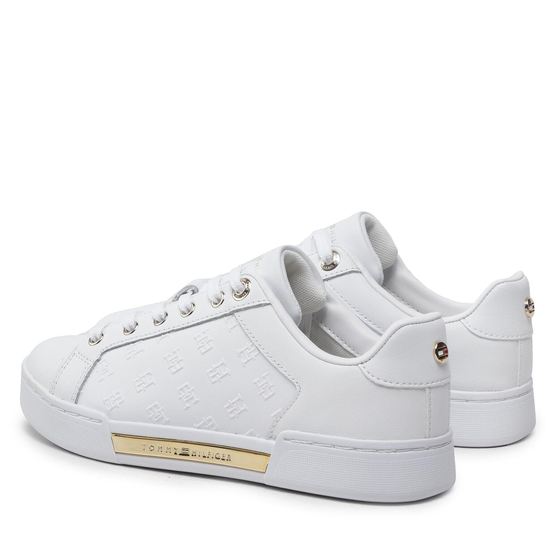 Tommy Hilfiger Сникърси Embossed Monogram Sneaker FW0FW06735 Бял - Pepit.bg