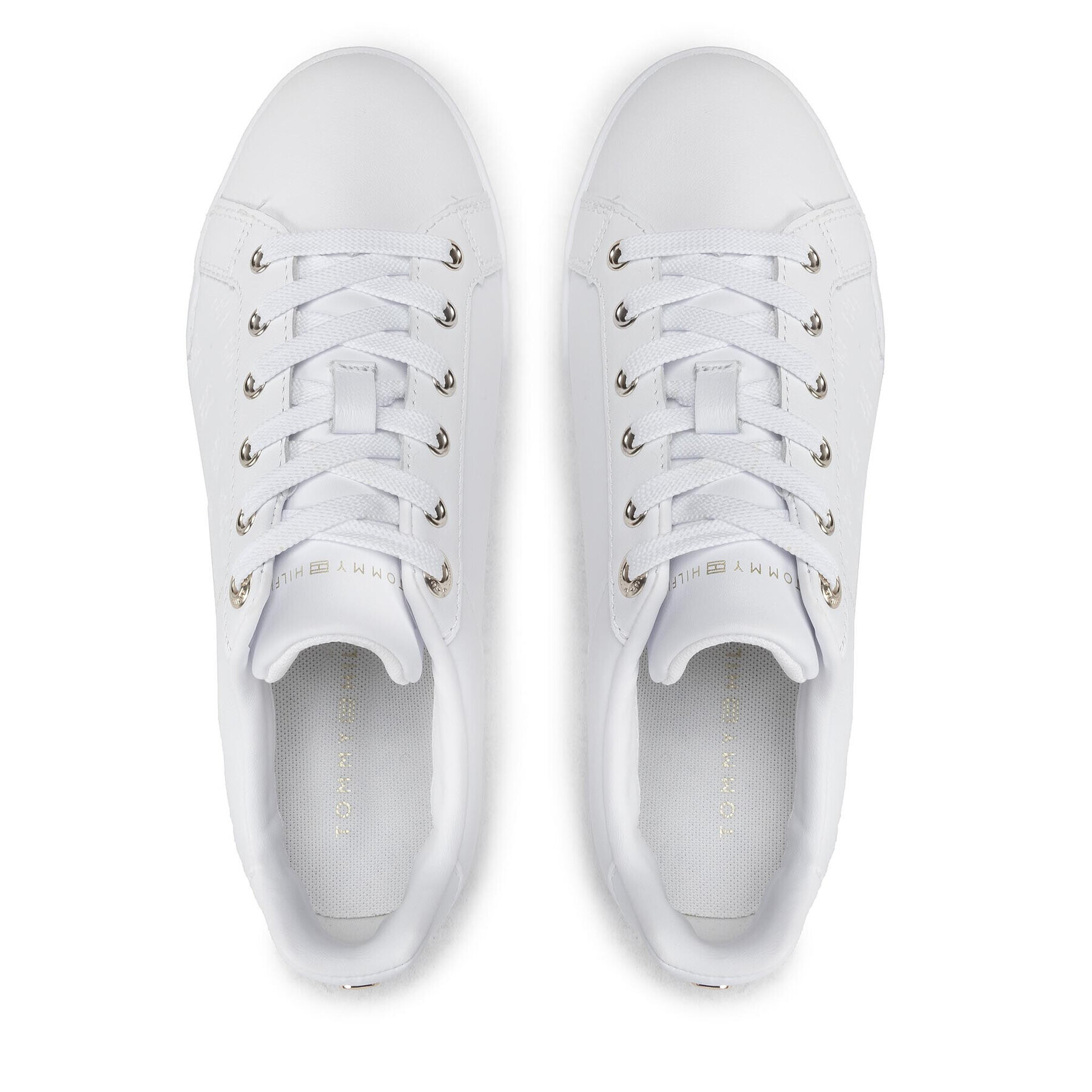 Tommy Hilfiger Сникърси Embossed Monogram Sneaker FW0FW06735 Бял - Pepit.bg