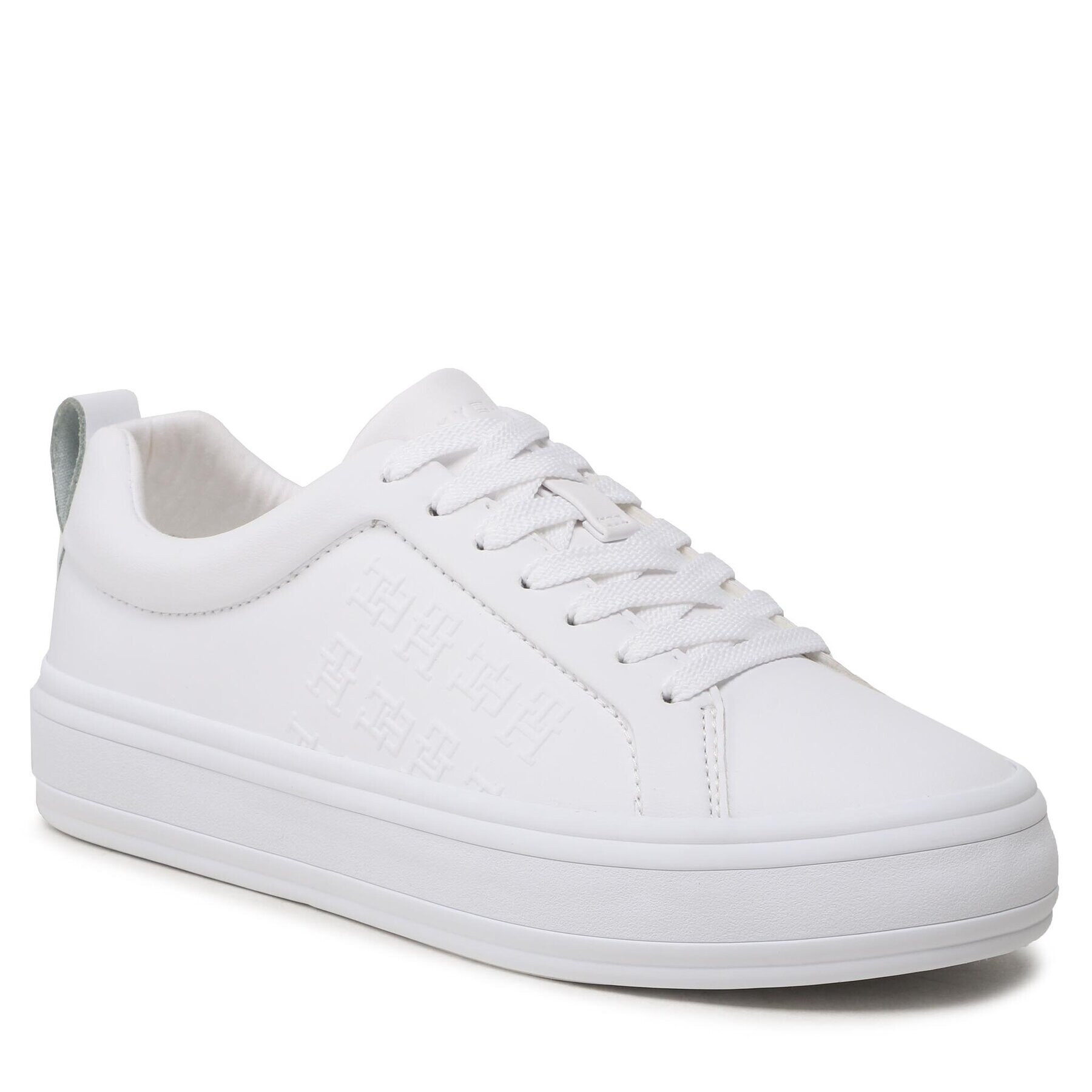 Tommy Hilfiger Сникърси Embossed Vulc FW0FW07376 Бял - Pepit.bg