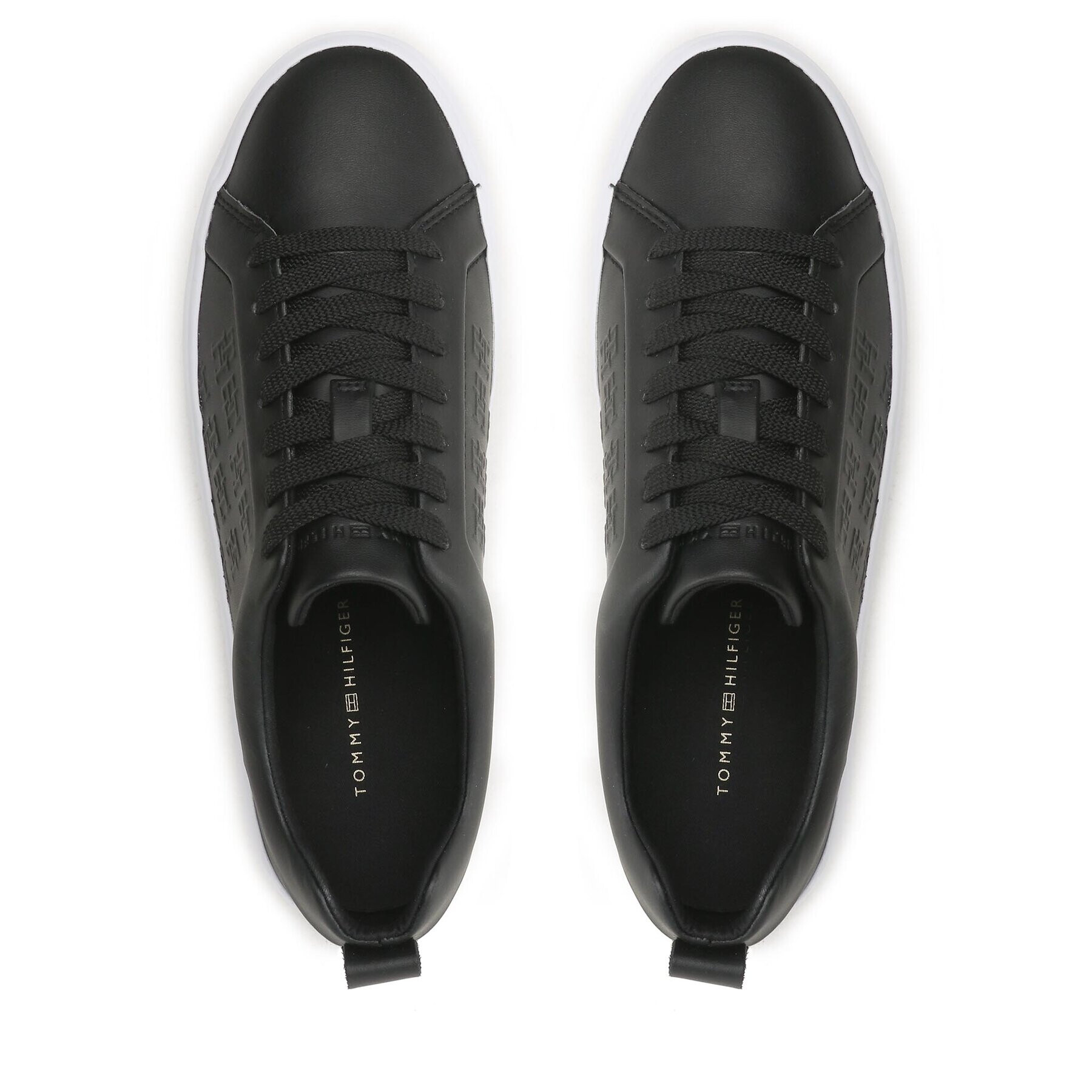 Tommy Hilfiger Сникърси Embossed Vulc FW0FW07376 Черен - Pepit.bg