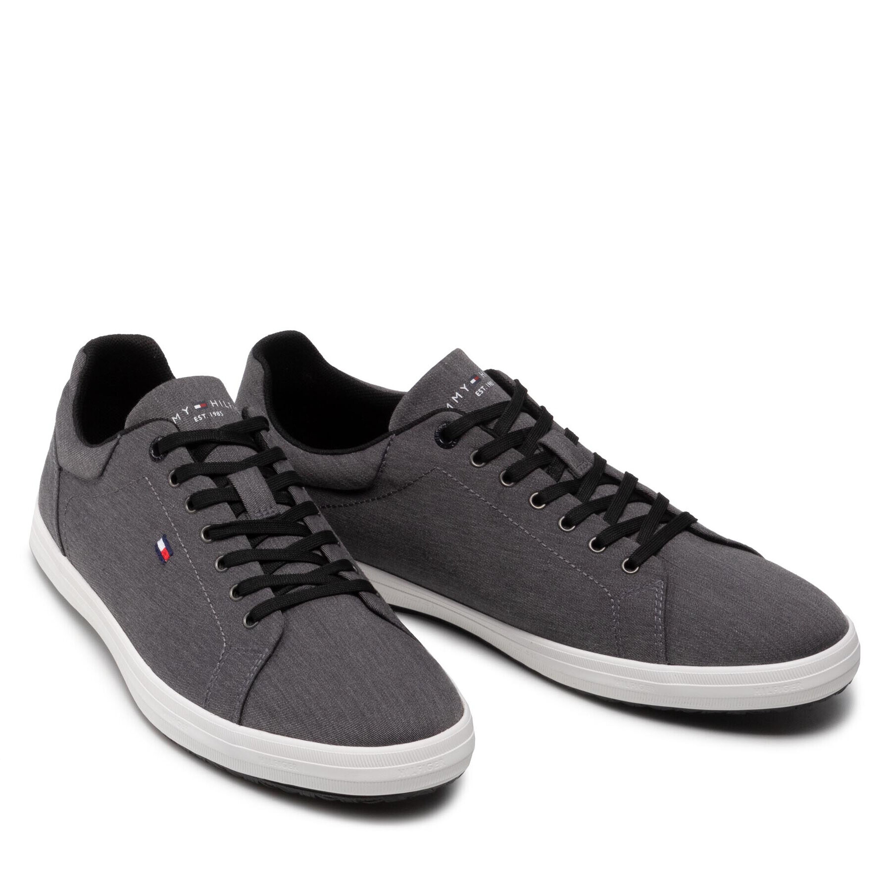 Tommy Hilfiger Сникърси Essential Chambray Vulc FM0FM03993 Сив - Pepit.bg