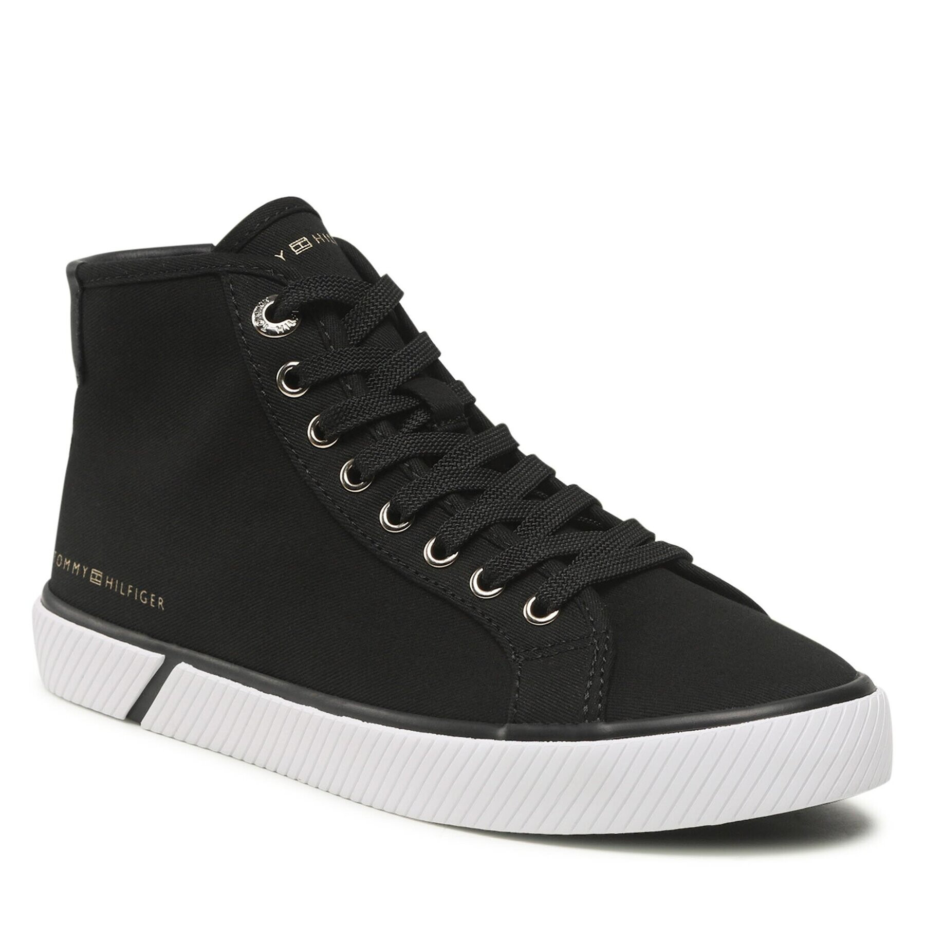 Tommy Hilfiger Сникърси Essential Highcut Sneaker Bl FW0FW07247 Черен - Pepit.bg