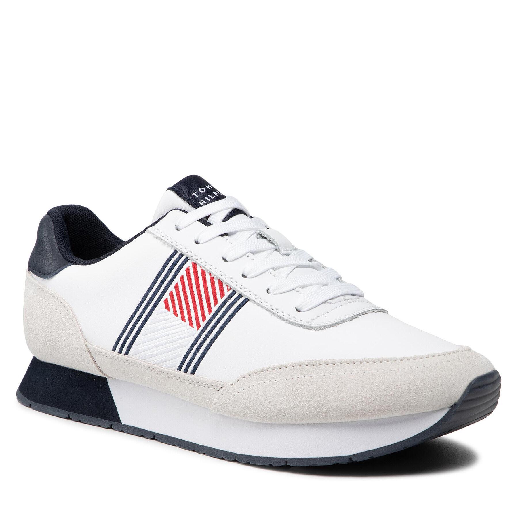 Tommy Hilfiger Сникърси Essential Runner Flag Leather FM0FM03928 Бял - Pepit.bg