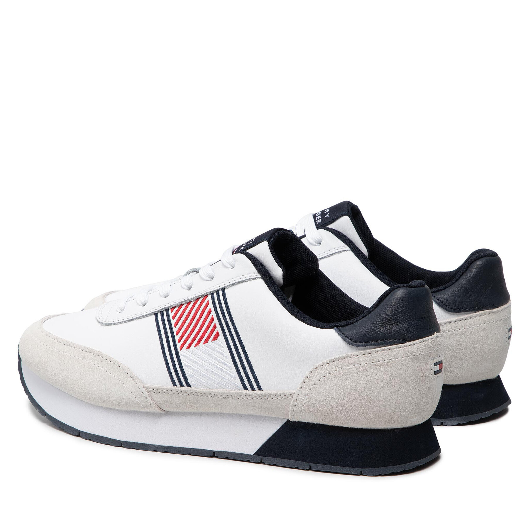 Tommy Hilfiger Сникърси Essential Runner Flag Leather FM0FM03928 Бял - Pepit.bg