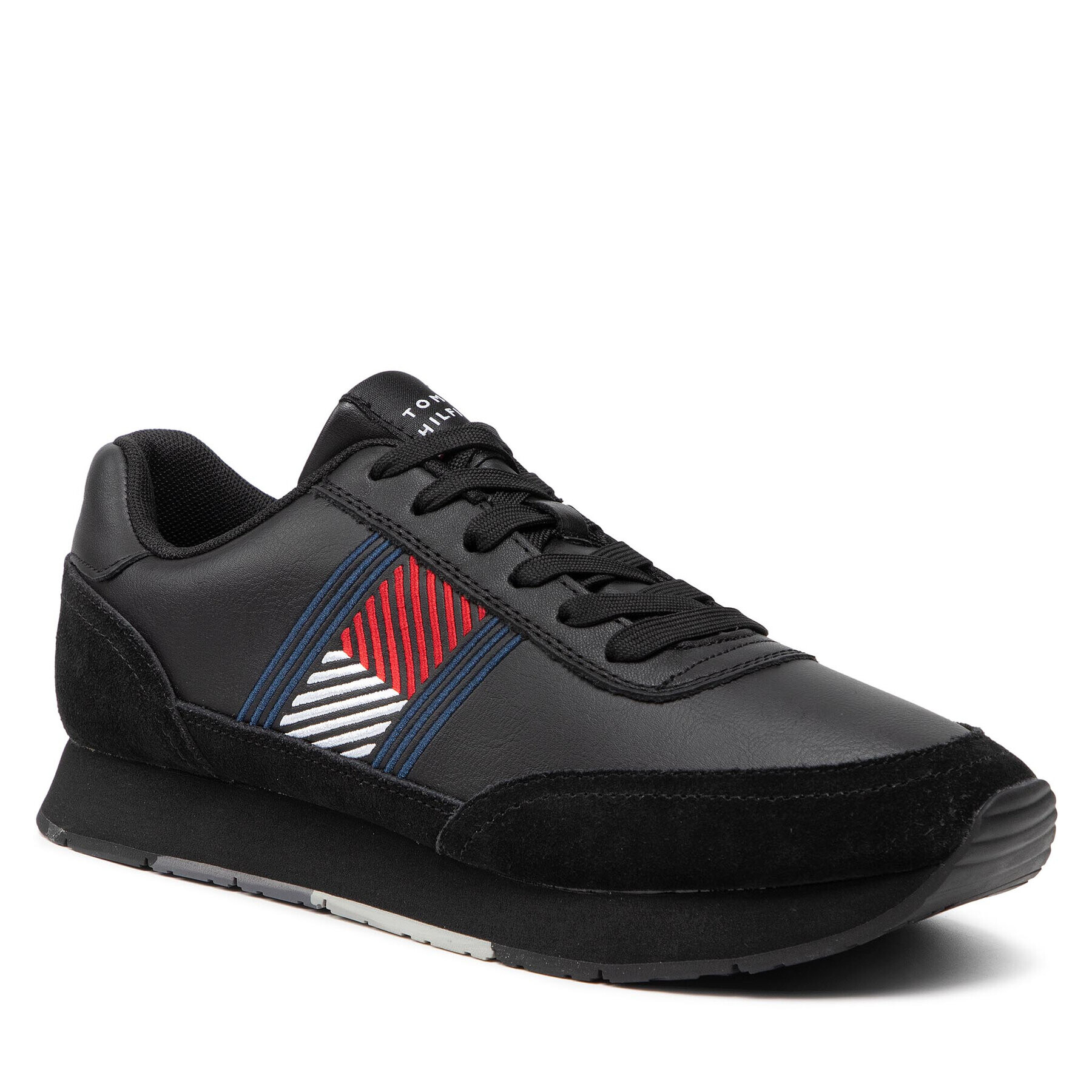 Tommy Hilfiger Сникърси Essential Runner Flag Leather FM0FM03928 Черен - Pepit.bg