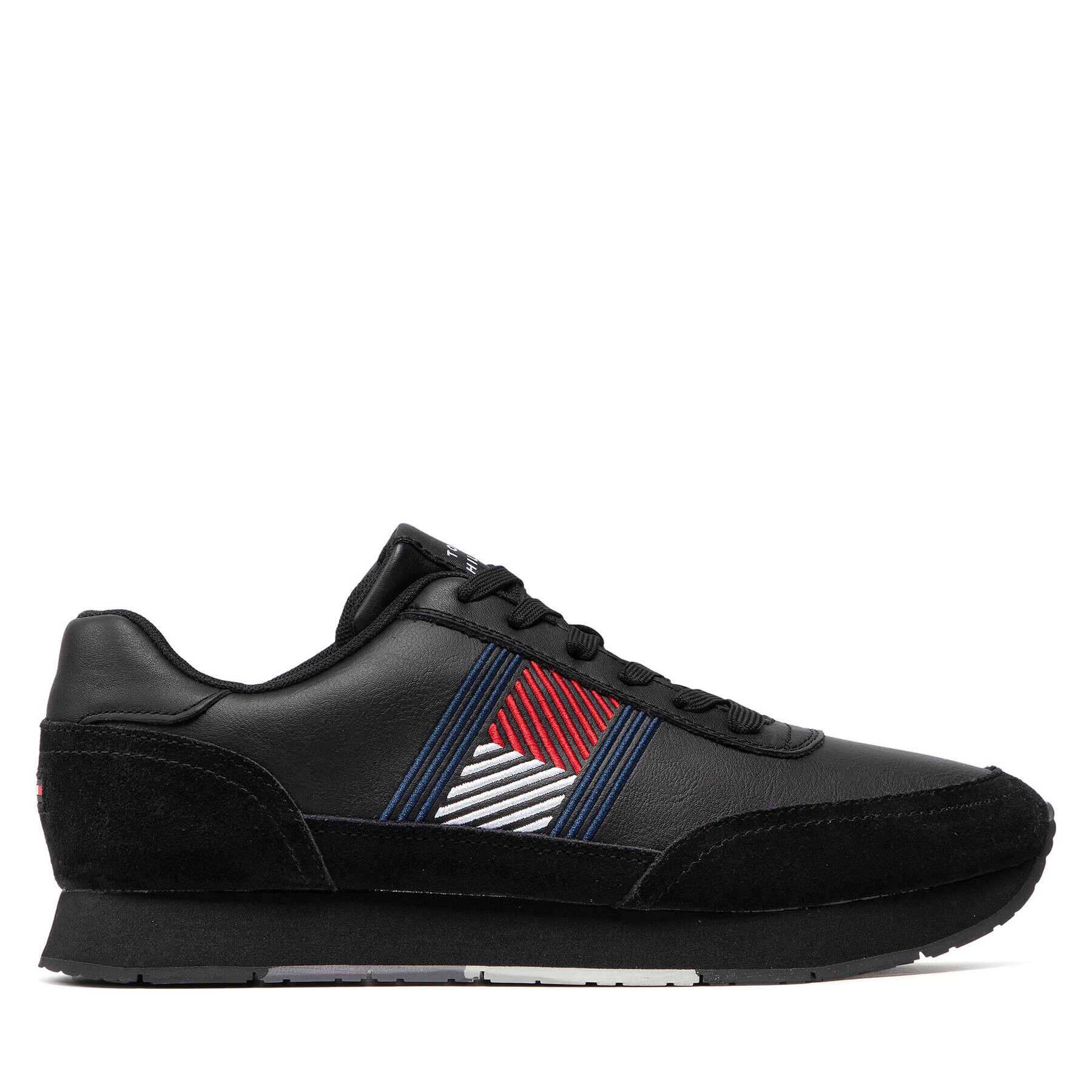 Tommy Hilfiger Сникърси Essential Runner Flag Leather FM0FM03928 Черен - Pepit.bg