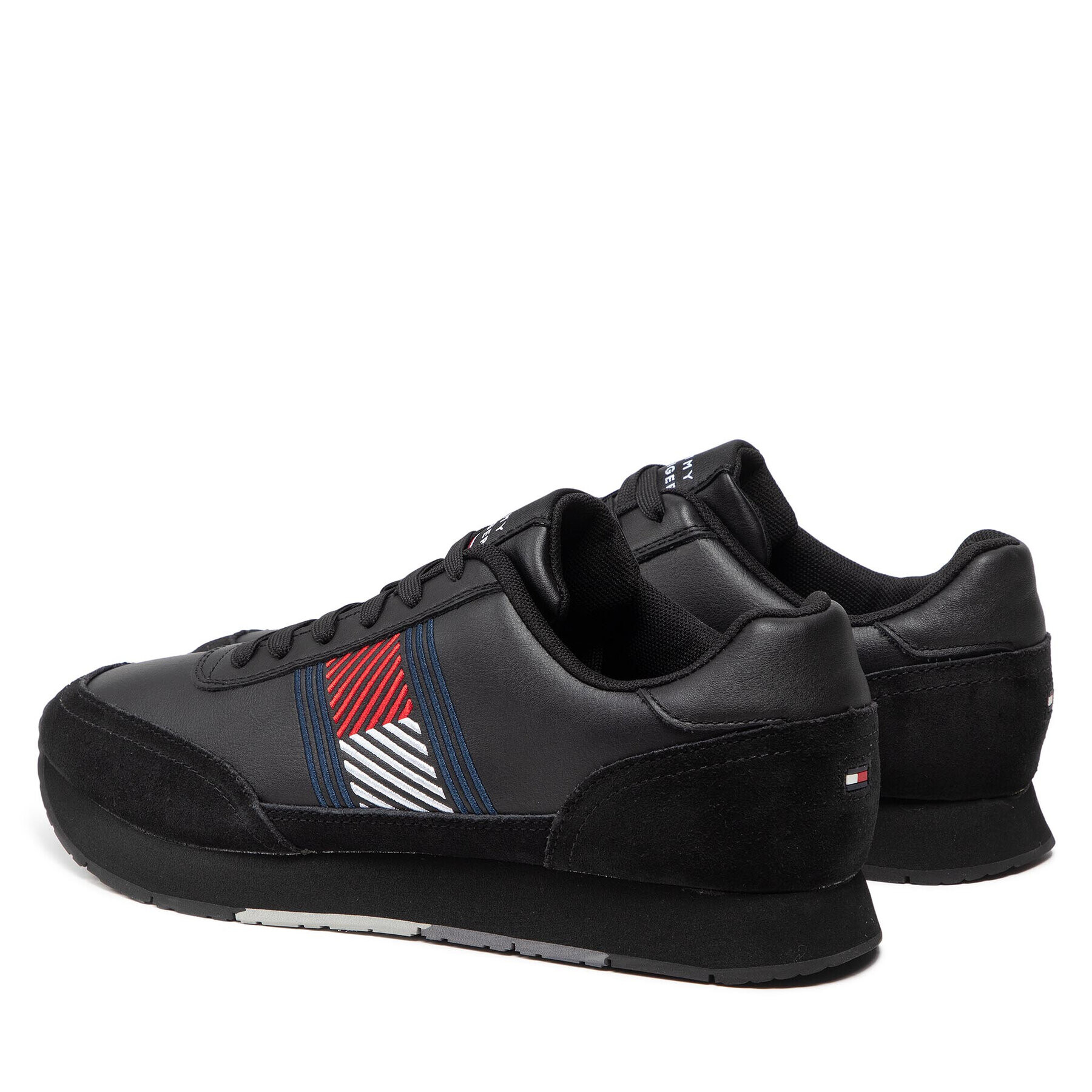 Tommy Hilfiger Сникърси Essential Runner Flag Leather FM0FM03928 Черен - Pepit.bg