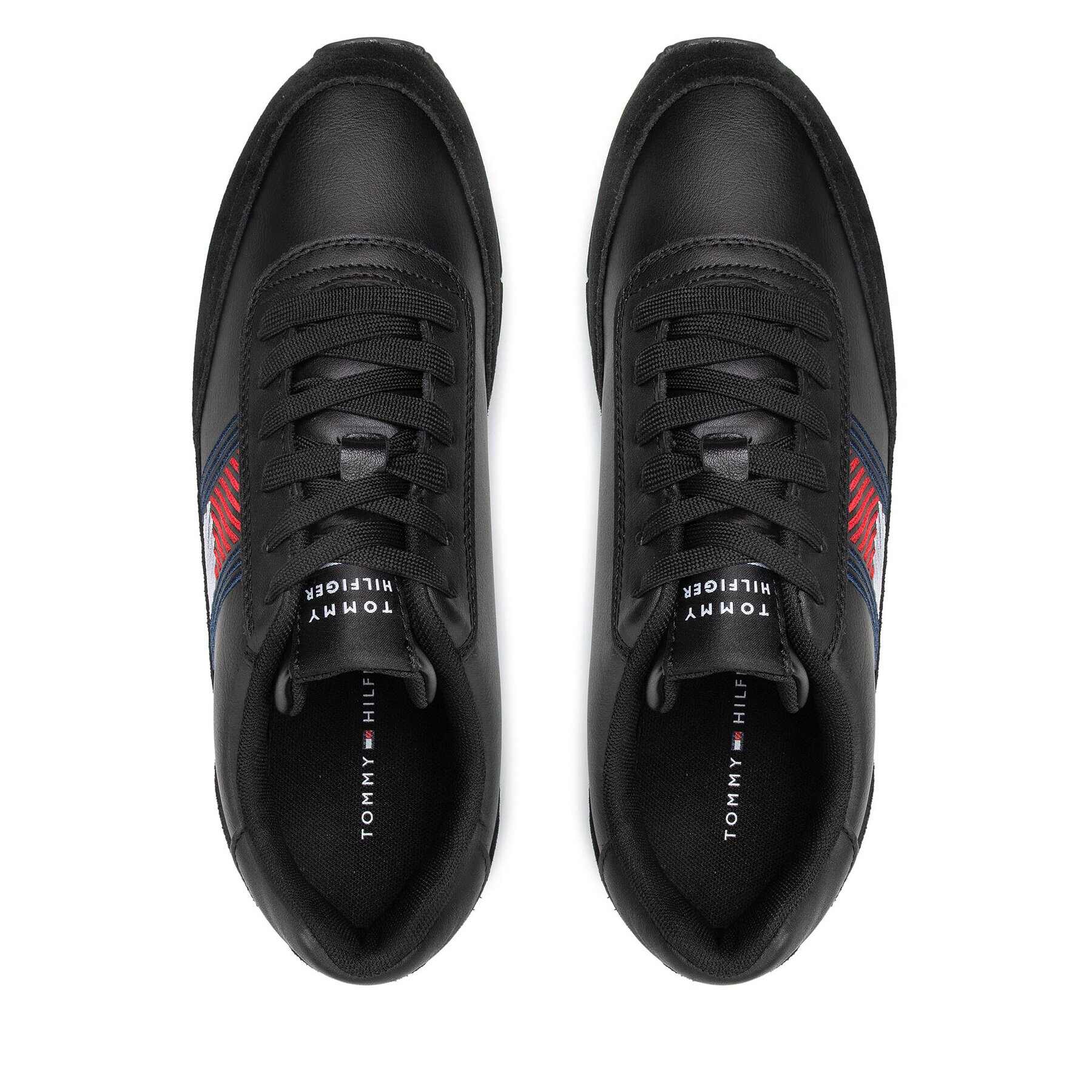 Tommy Hilfiger Сникърси Essential Runner Flag Leather FM0FM03928 Черен - Pepit.bg