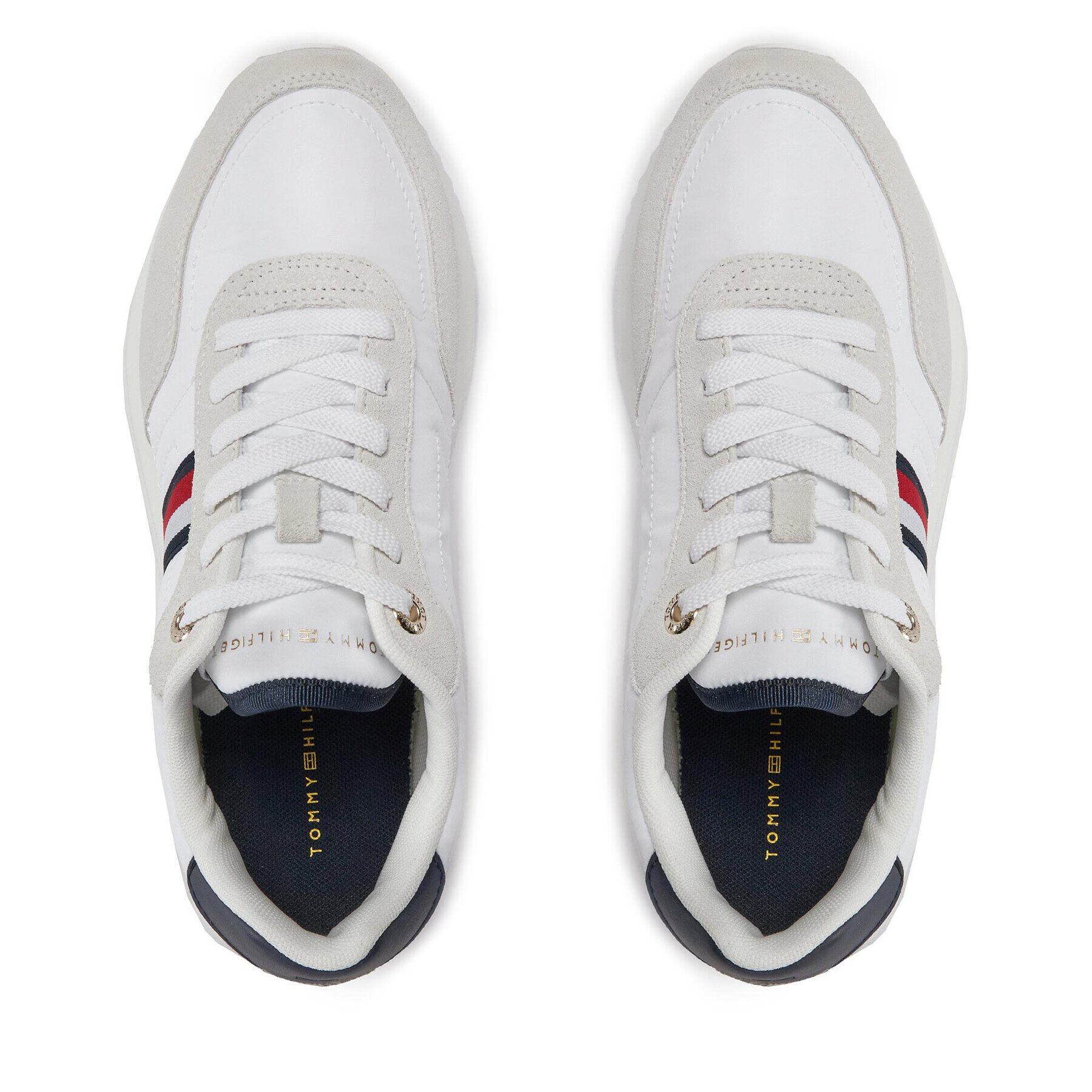 Tommy Hilfiger Сникърси Essential Runner Global Stripes FW0FW07831 Бял - Pepit.bg