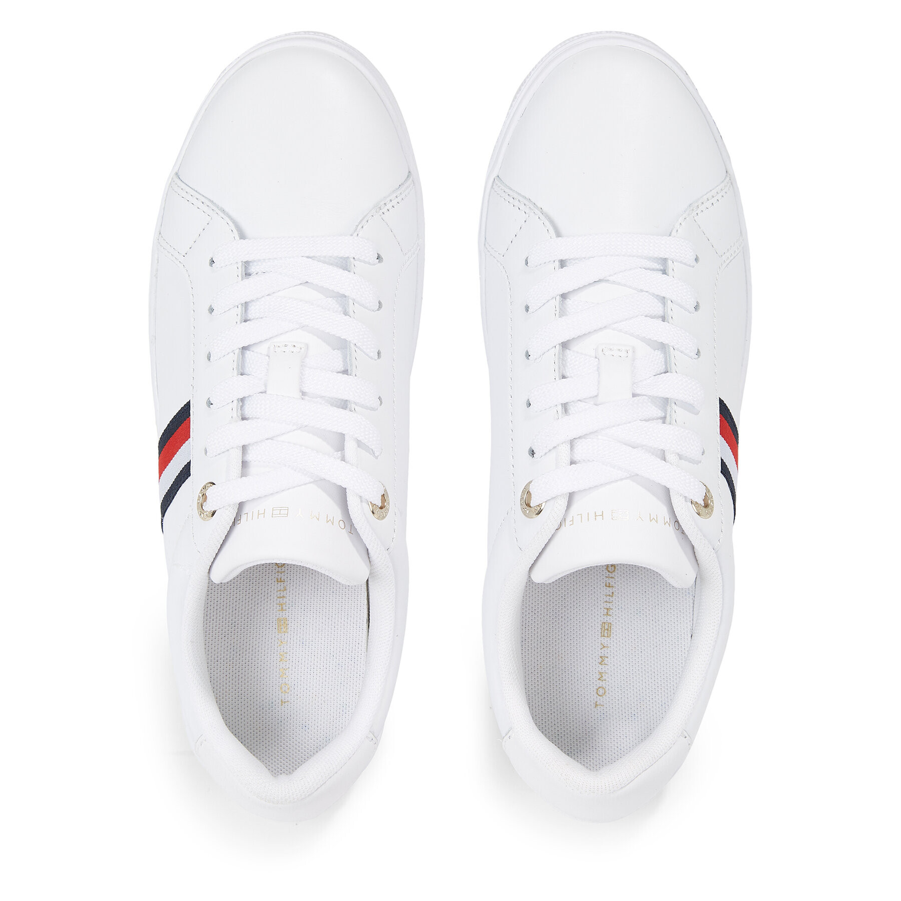 Tommy Hilfiger Сникърси Essential Stripes Court Sneaker FW0FW07449 Бял - Pepit.bg