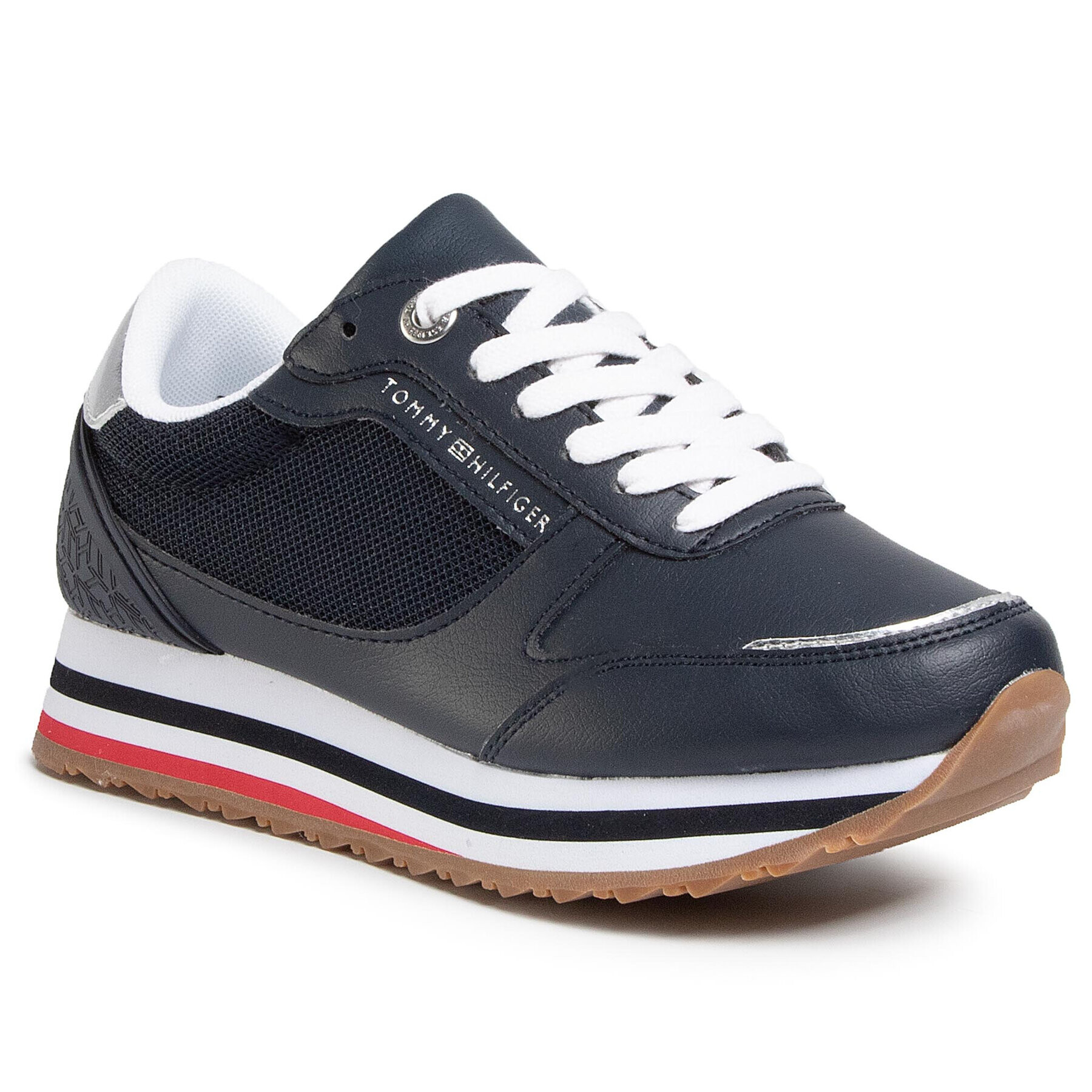 Tommy Hilfiger Сникърси Feminine Tommy Monogram Sneaker FW0FW04706 Тъмносин - Pepit.bg