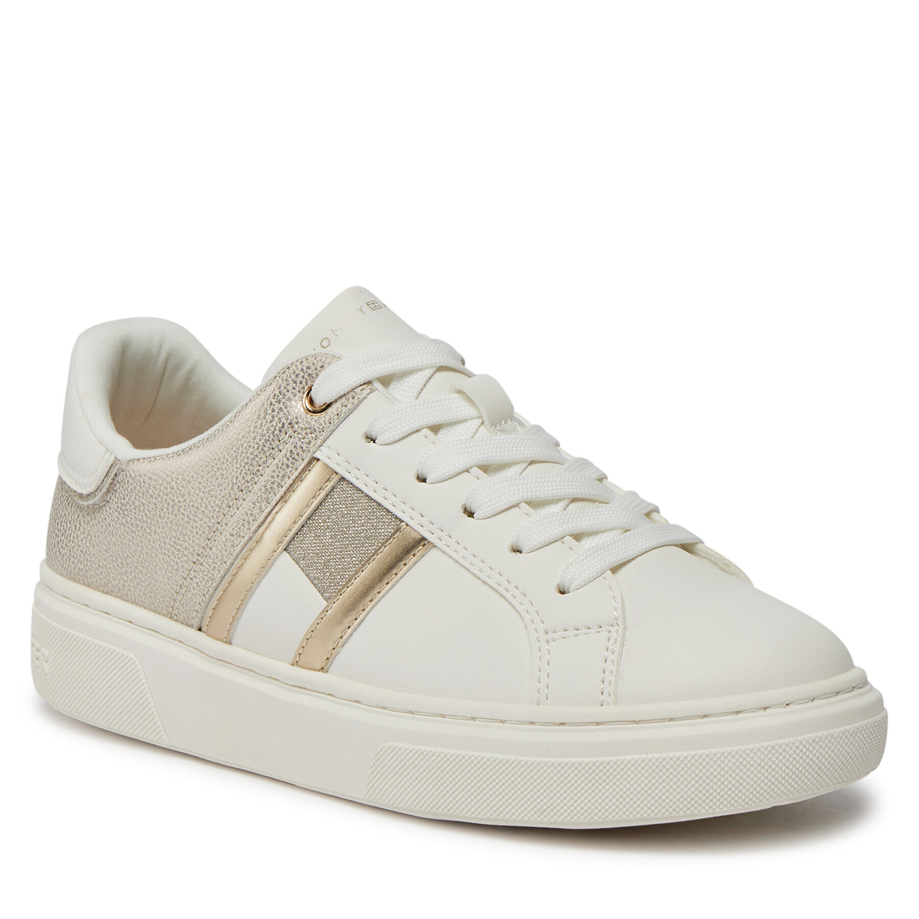 Tommy Hilfiger Сникърси Flag Low Cut Lace-Up Sneaker T3A9-33202-1439 S Бял - Pepit.bg