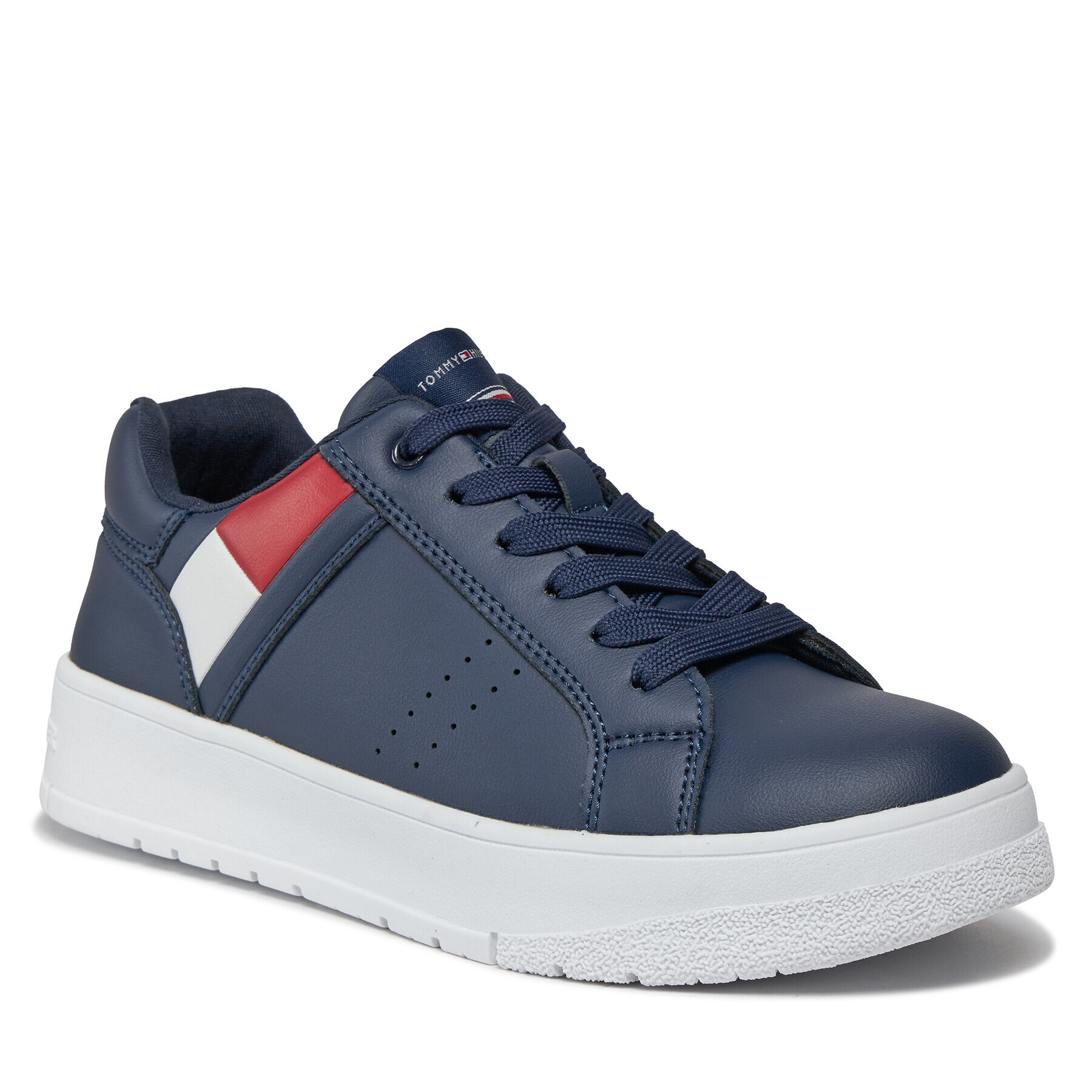 Tommy Hilfiger Сникърси Flag Low Cut Lace-Up Sneaker T3X9-33356-1355 S Тъмносин - Pepit.bg