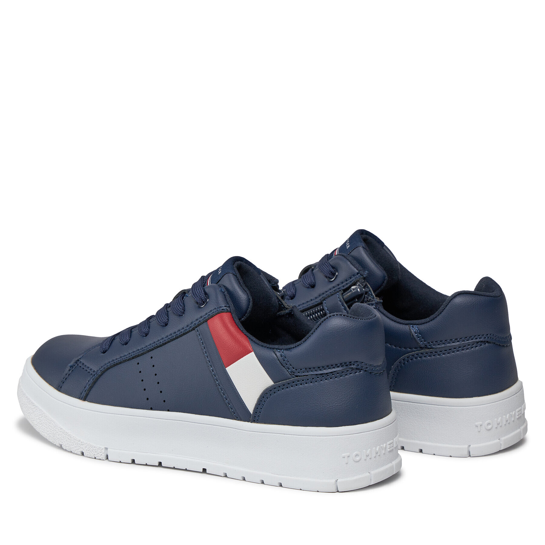 Tommy Hilfiger Сникърси Flag Low Cut Lace-Up Sneaker T3X9-33356-1355 S Тъмносин - Pepit.bg