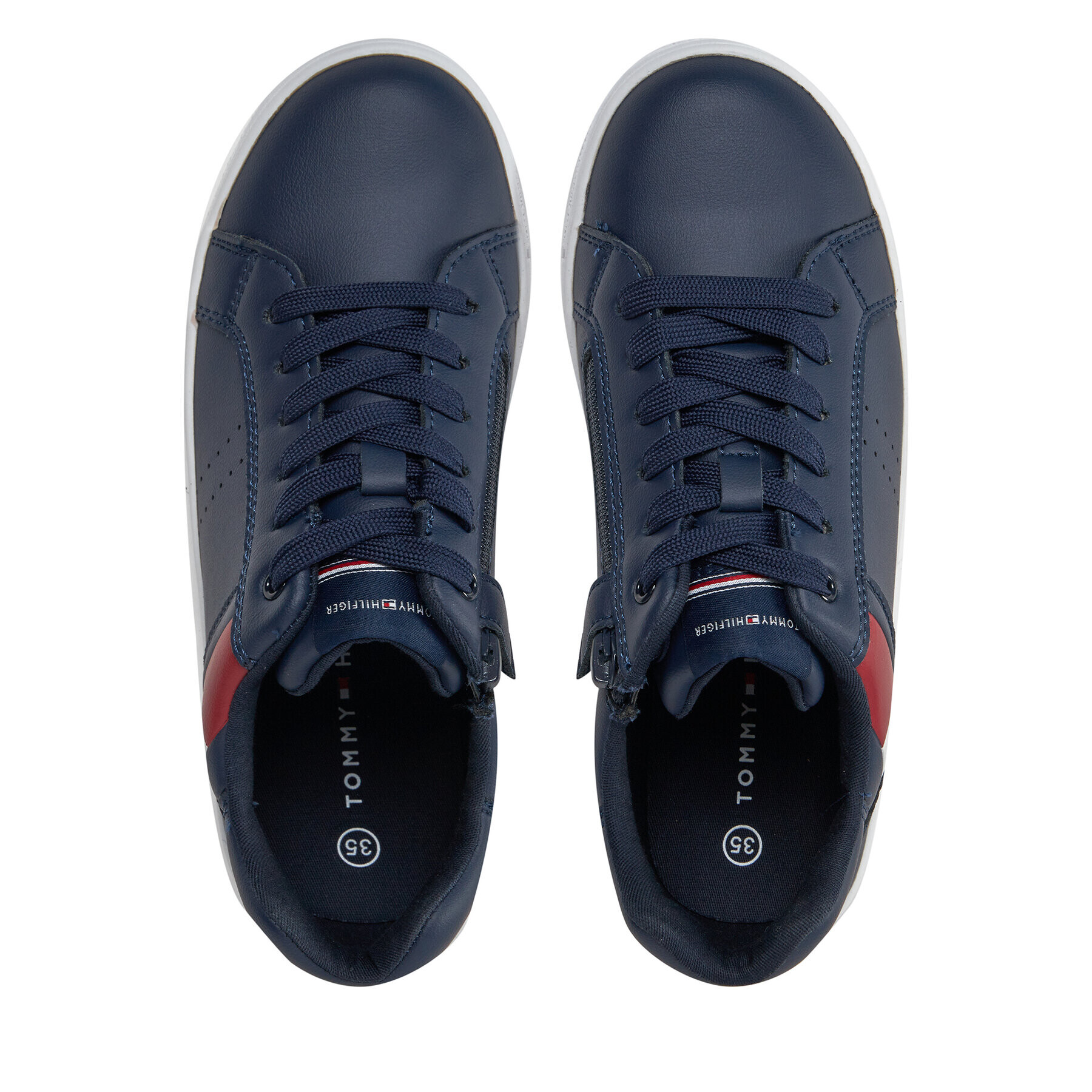 Tommy Hilfiger Сникърси Flag Low Cut Lace-Up Sneaker T3X9-33356-1355 S Тъмносин - Pepit.bg