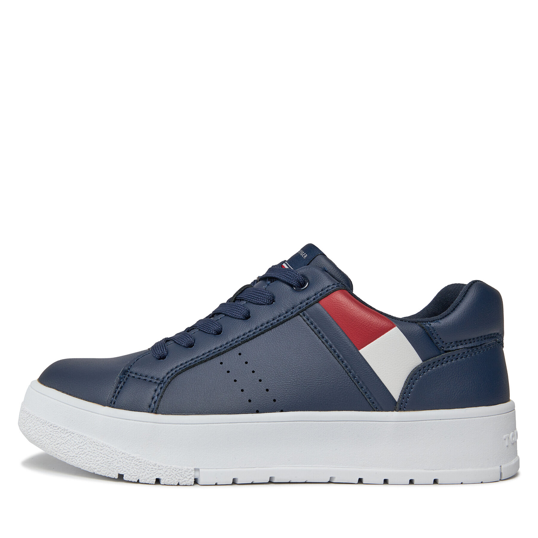 Tommy Hilfiger Сникърси Flag Low Cut Lace-Up Sneaker T3X9-33356-1355 S Тъмносин - Pepit.bg