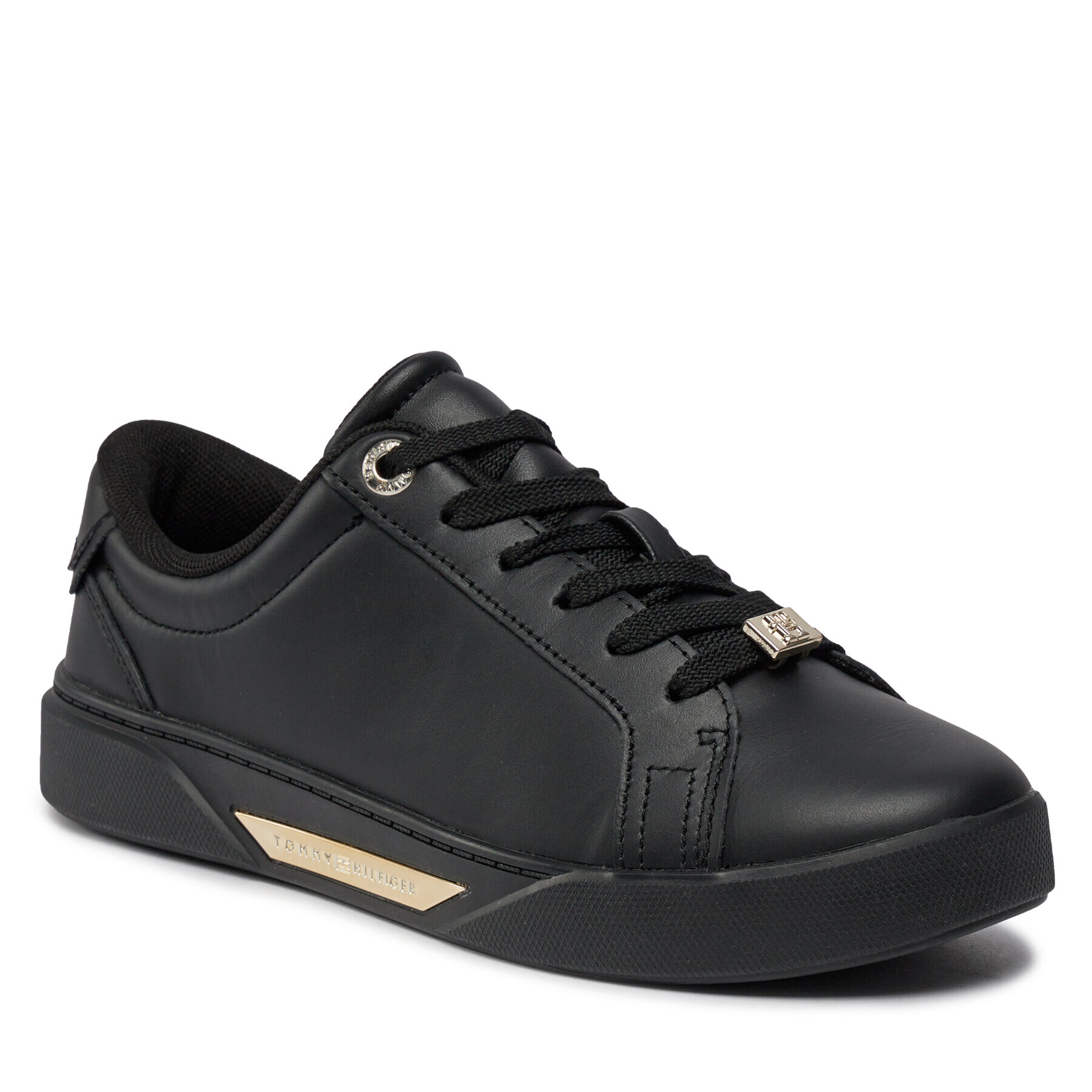 Tommy Hilfiger Сникърси Golden Hw Court Sneaker FW0FW07702 Черен - Pepit.bg