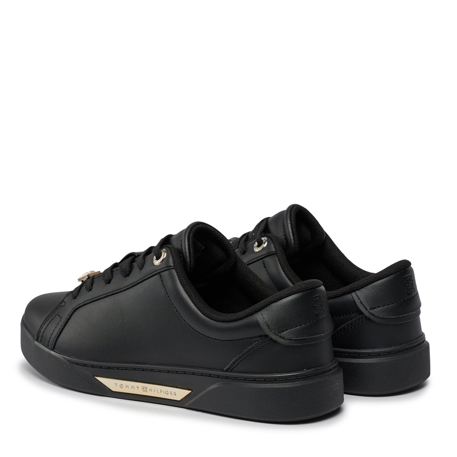 Tommy Hilfiger Сникърси Golden Hw Court Sneaker FW0FW07702 Черен - Pepit.bg