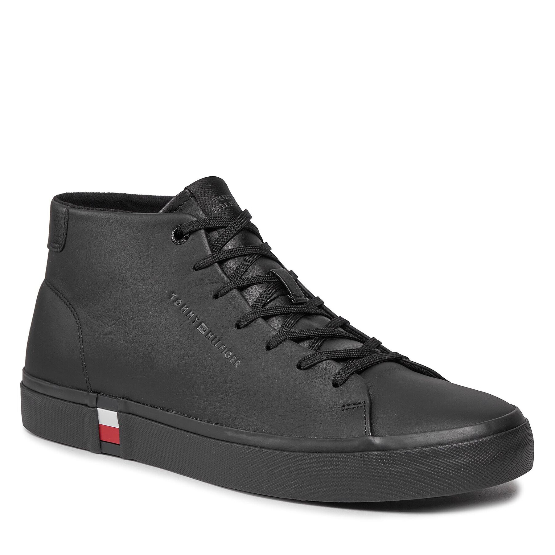 Tommy Hilfiger Сникърси Hi Vulc Leather Detail FM0FM05045 Черен - Pepit.bg