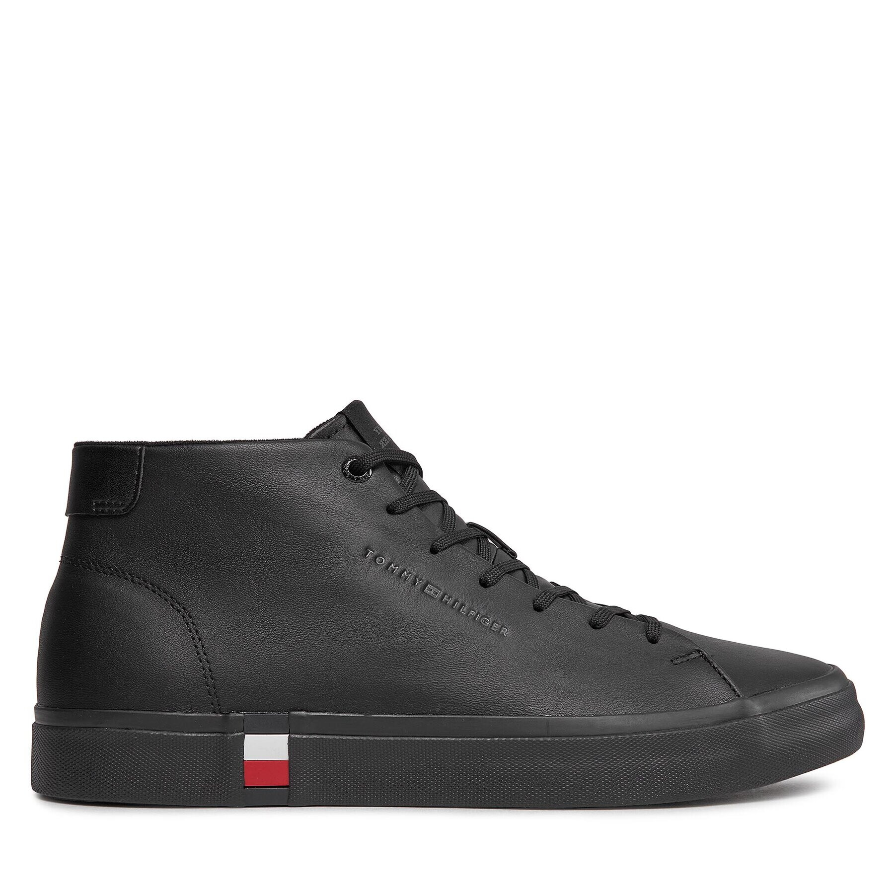 Tommy Hilfiger Сникърси Hi Vulc Leather Detail FM0FM05045 Черен - Pepit.bg