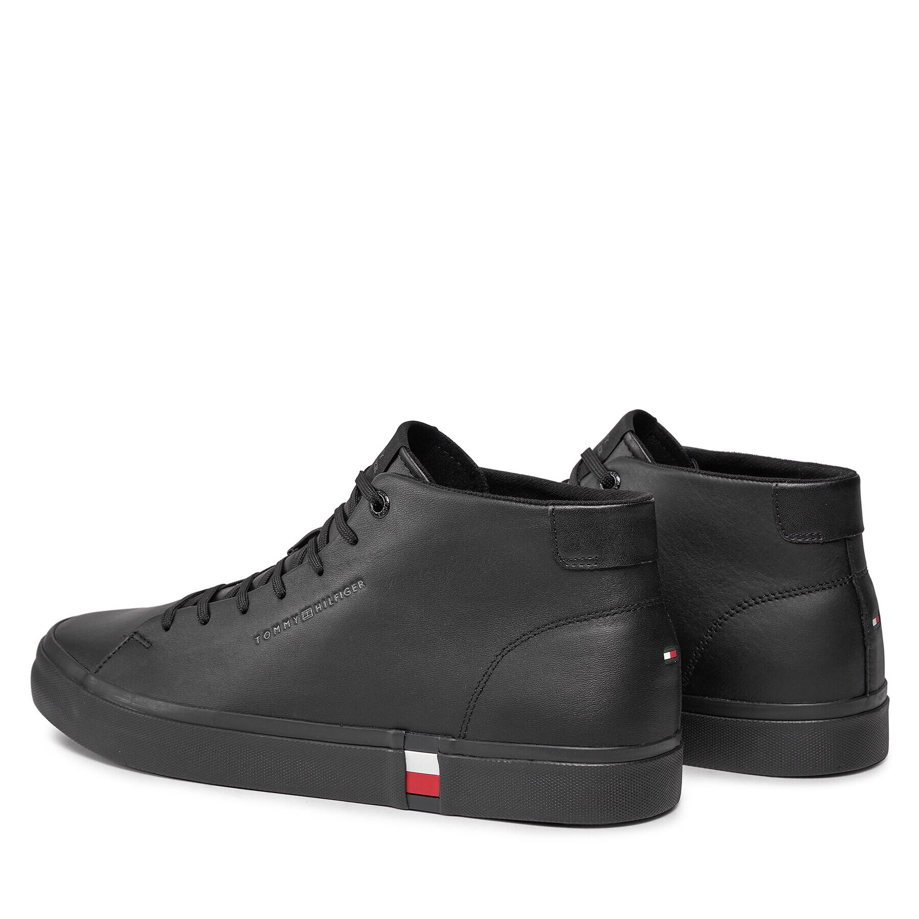 Tommy Hilfiger Сникърси Hi Vulc Leather Detail FM0FM05045 Черен - Pepit.bg