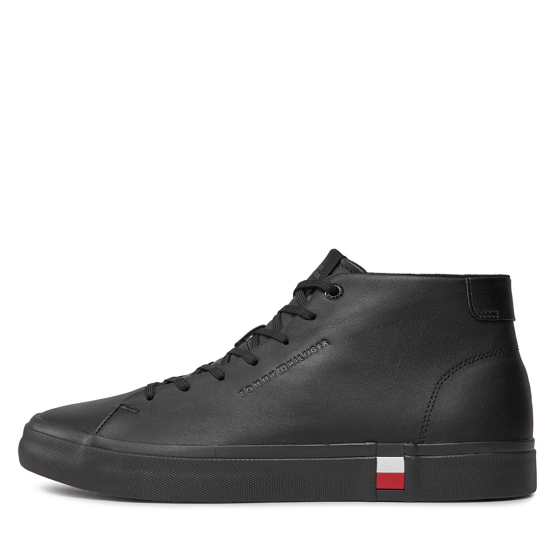 Tommy Hilfiger Сникърси Hi Vulc Leather Detail FM0FM05045 Черен - Pepit.bg