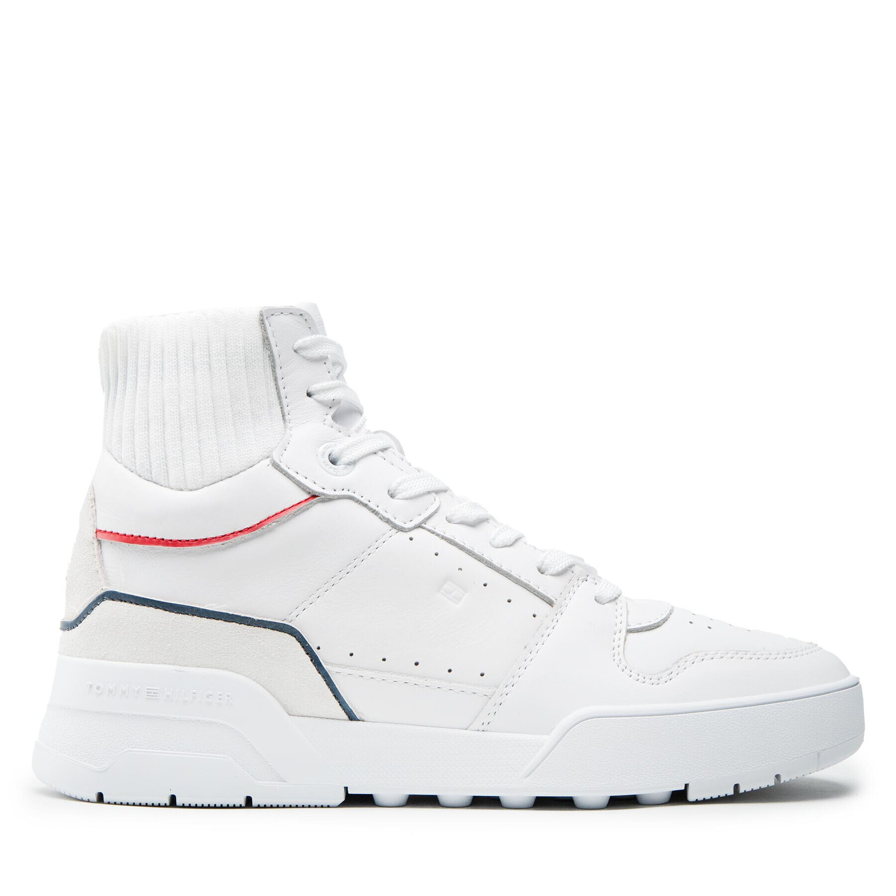 Tommy Hilfiger Сникърси High Cut Basket Sneaker FW0FW06522 Бял - Pepit.bg