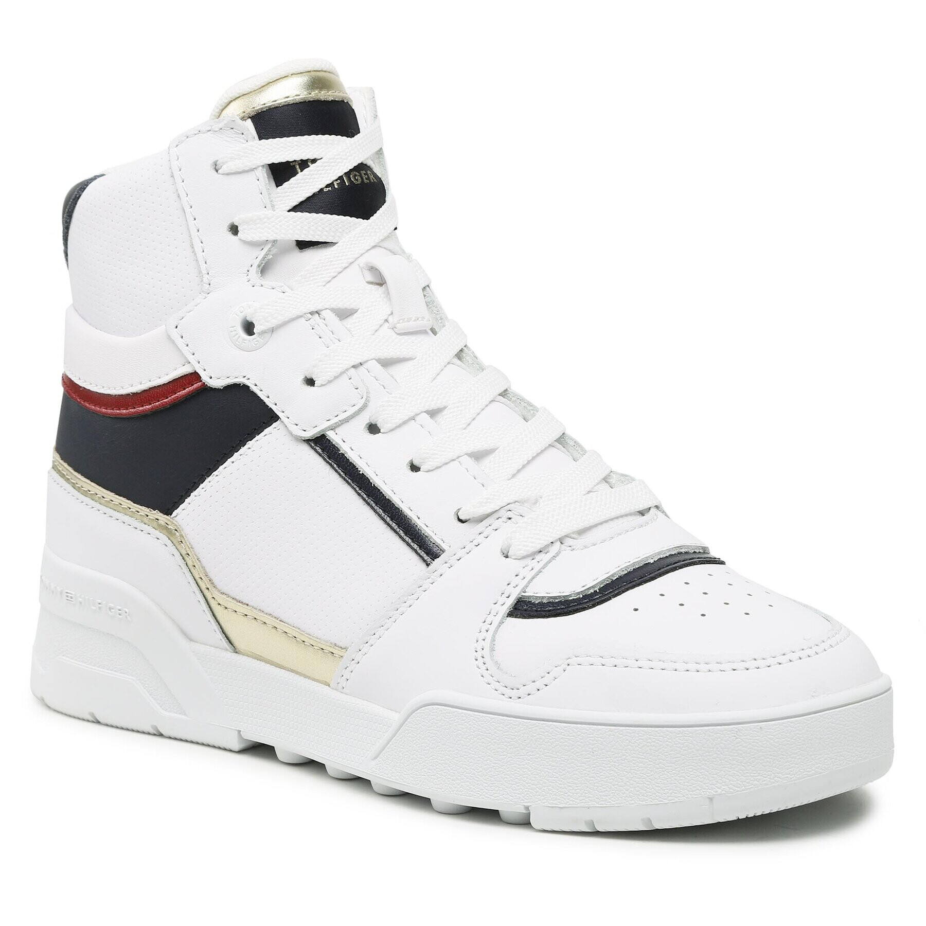 Tommy Hilfiger Сникърси High Th Basket Sneaker FW0FW07023 Бял - Pepit.bg