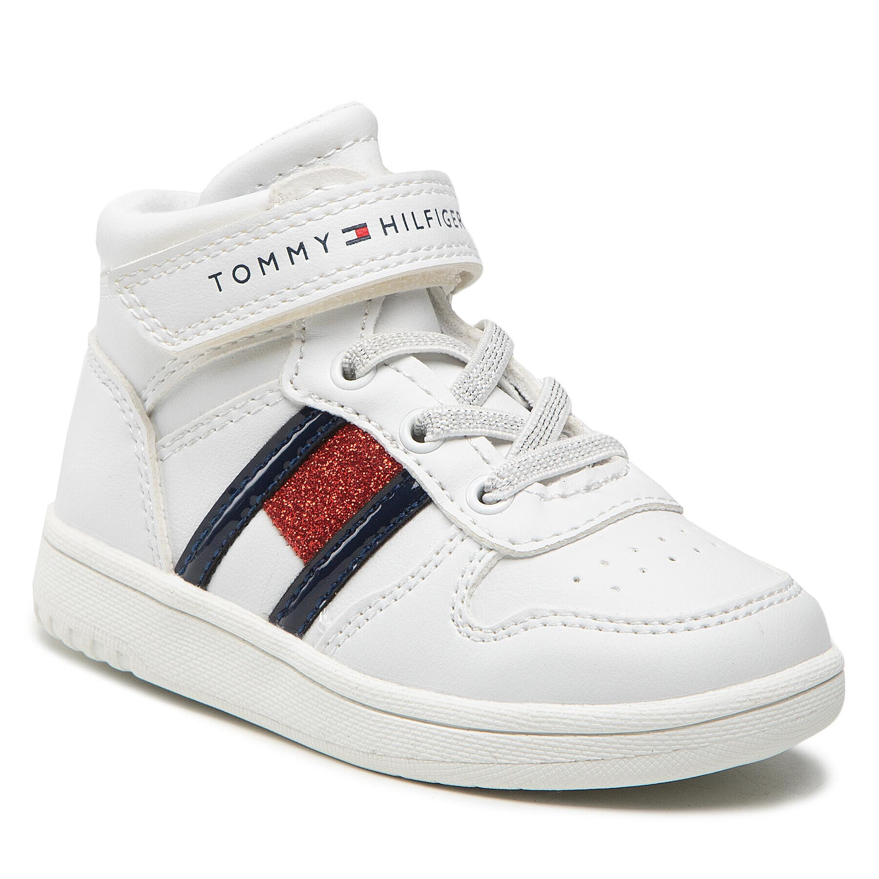 Tommy Hilfiger Сникърси High Top Lace-Up/Velcro Sneaker T3A9-32330-1438 M Бял - Pepit.bg