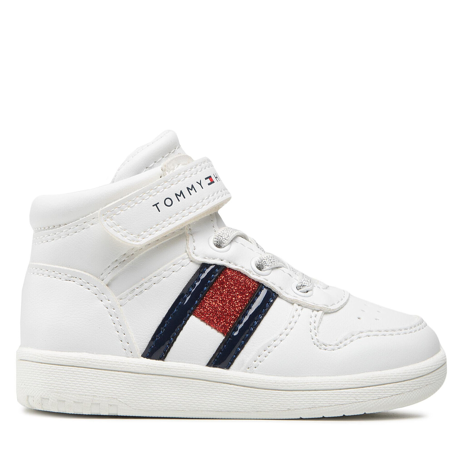 Tommy Hilfiger Сникърси High Top Lace-Up/Velcro Sneaker T3A9-32330-1438 M Бял - Pepit.bg