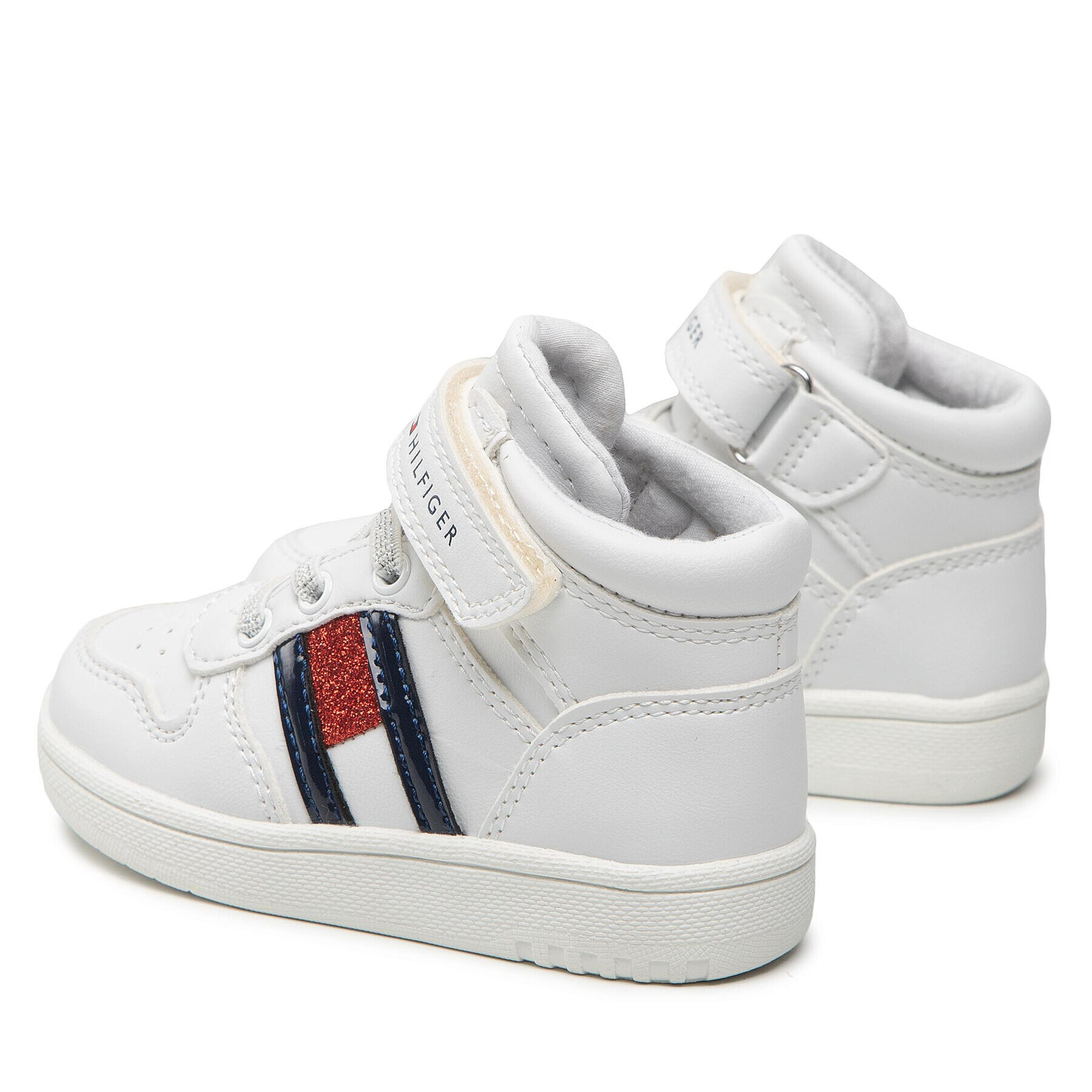 Tommy Hilfiger Сникърси High Top Lace-Up/Velcro Sneaker T3A9-32330-1438 M Бял - Pepit.bg