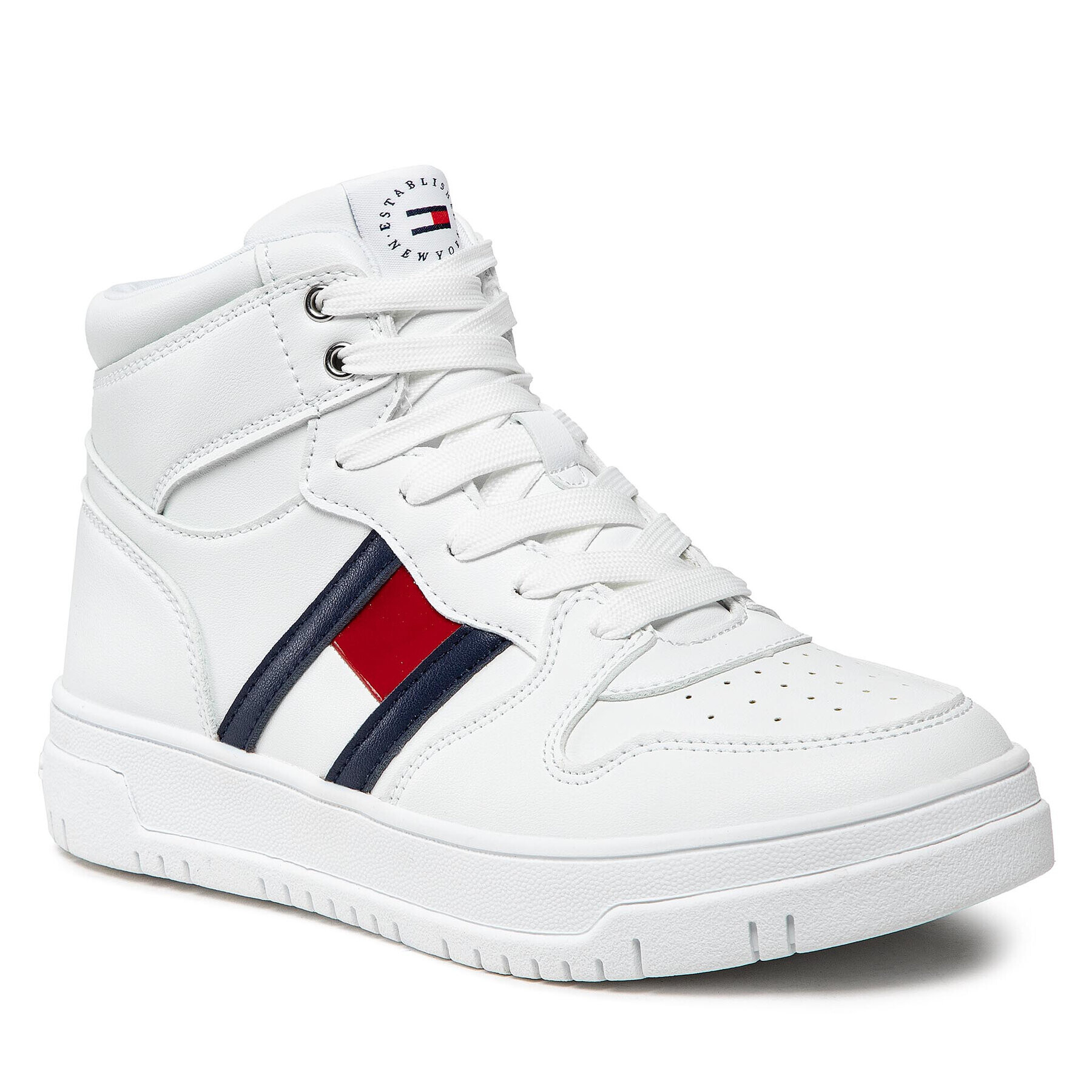 Tommy Hilfiger Сникърси HighTop Lace-Up Sneaker T3A9-32345-1351 S Бял - Pepit.bg