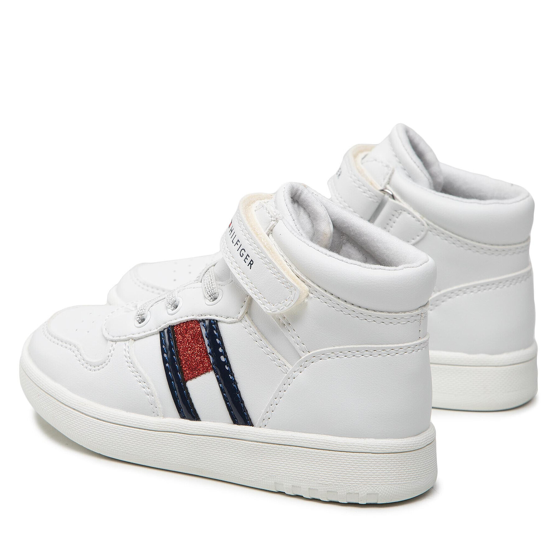 Tommy Hilfiger Сникърси Higt Top Lace-Up/Velcro Sneaker T3A9-32330-1438 S Бял - Pepit.bg