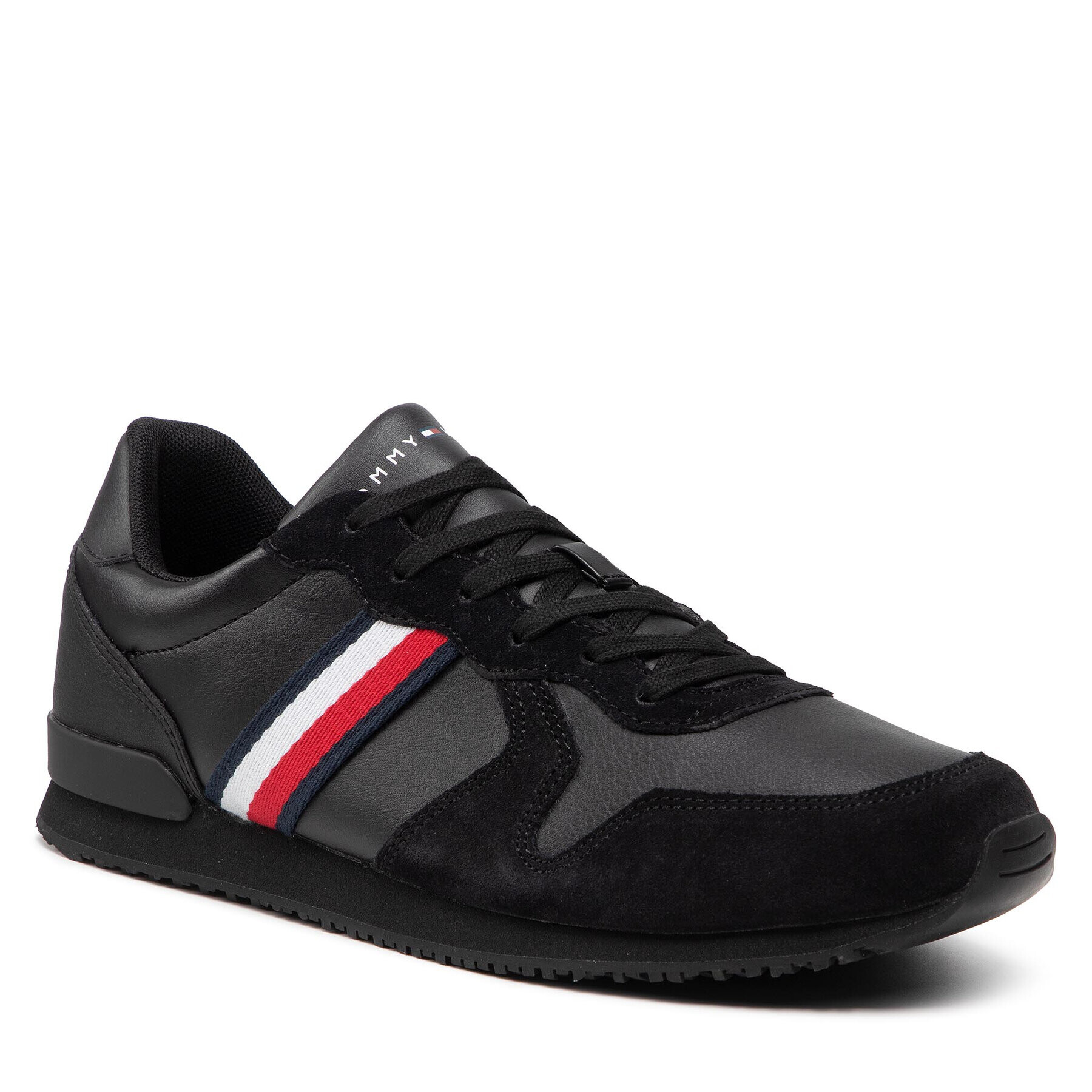 Tommy Hilfiger Сникърси Iconic Leather Runner FM0FM03272 Черен - Pepit.bg