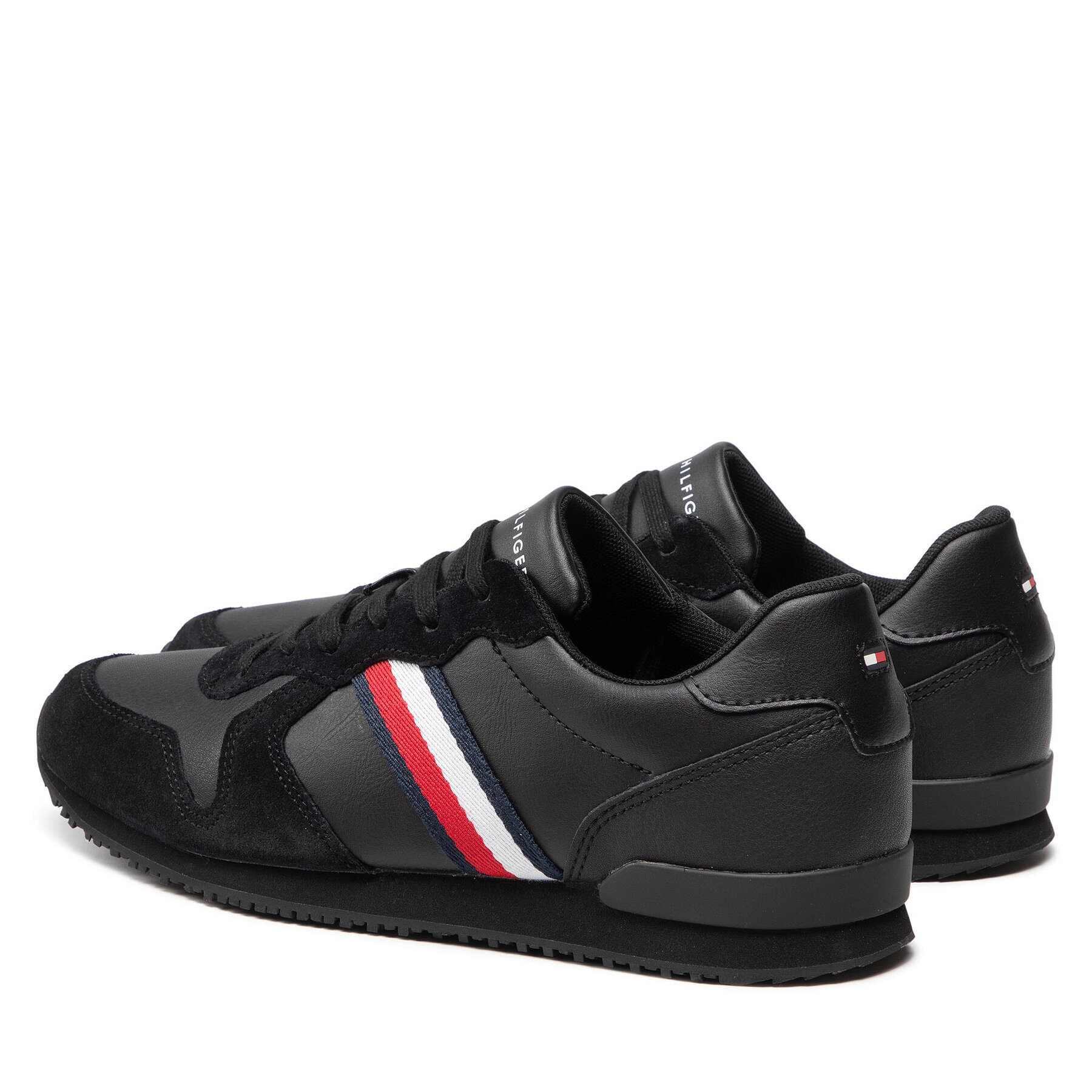 Tommy Hilfiger Сникърси Iconic Leather Runner FM0FM03272 Черен - Pepit.bg