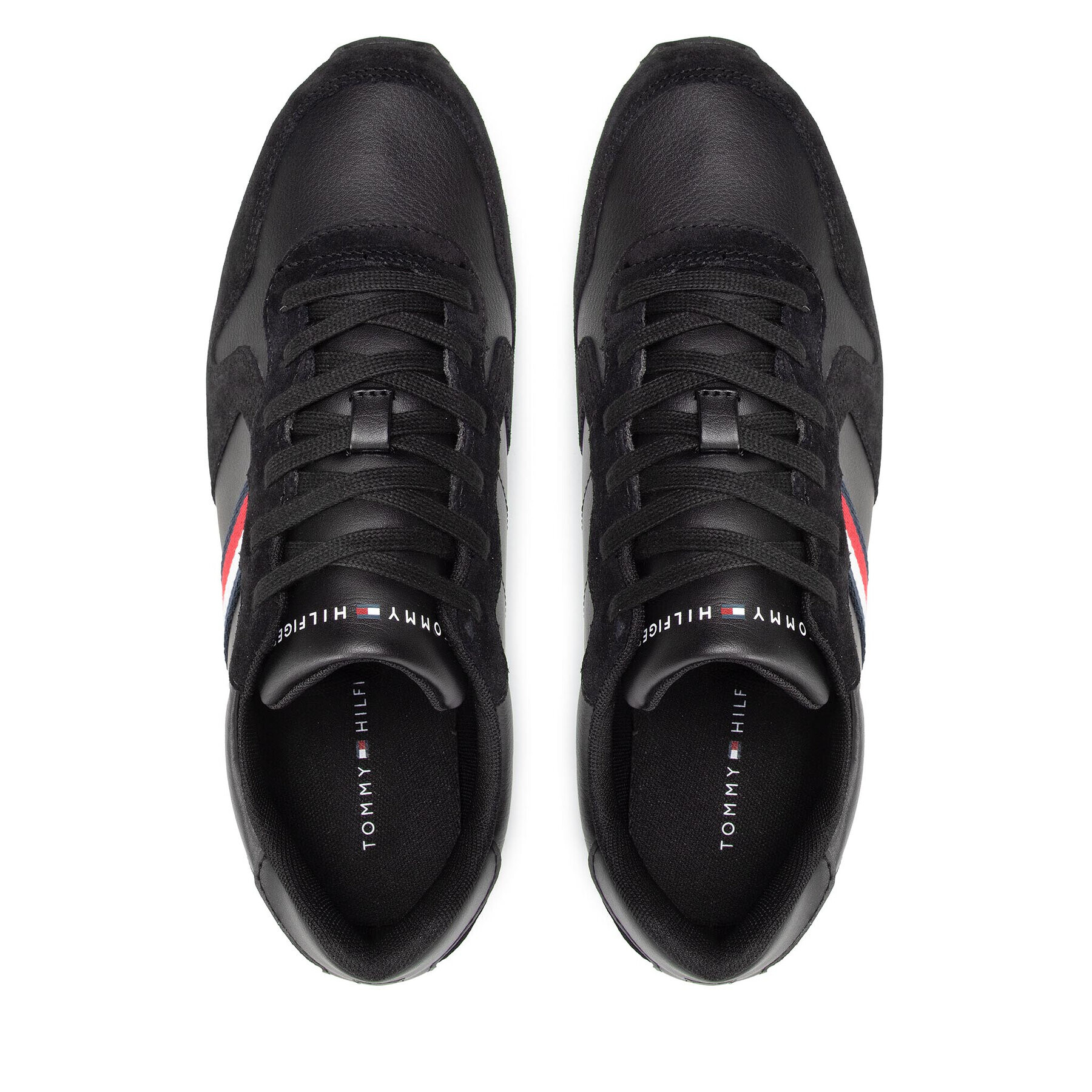 Tommy Hilfiger Сникърси Iconic Leather Runner FM0FM03272 Черен - Pepit.bg