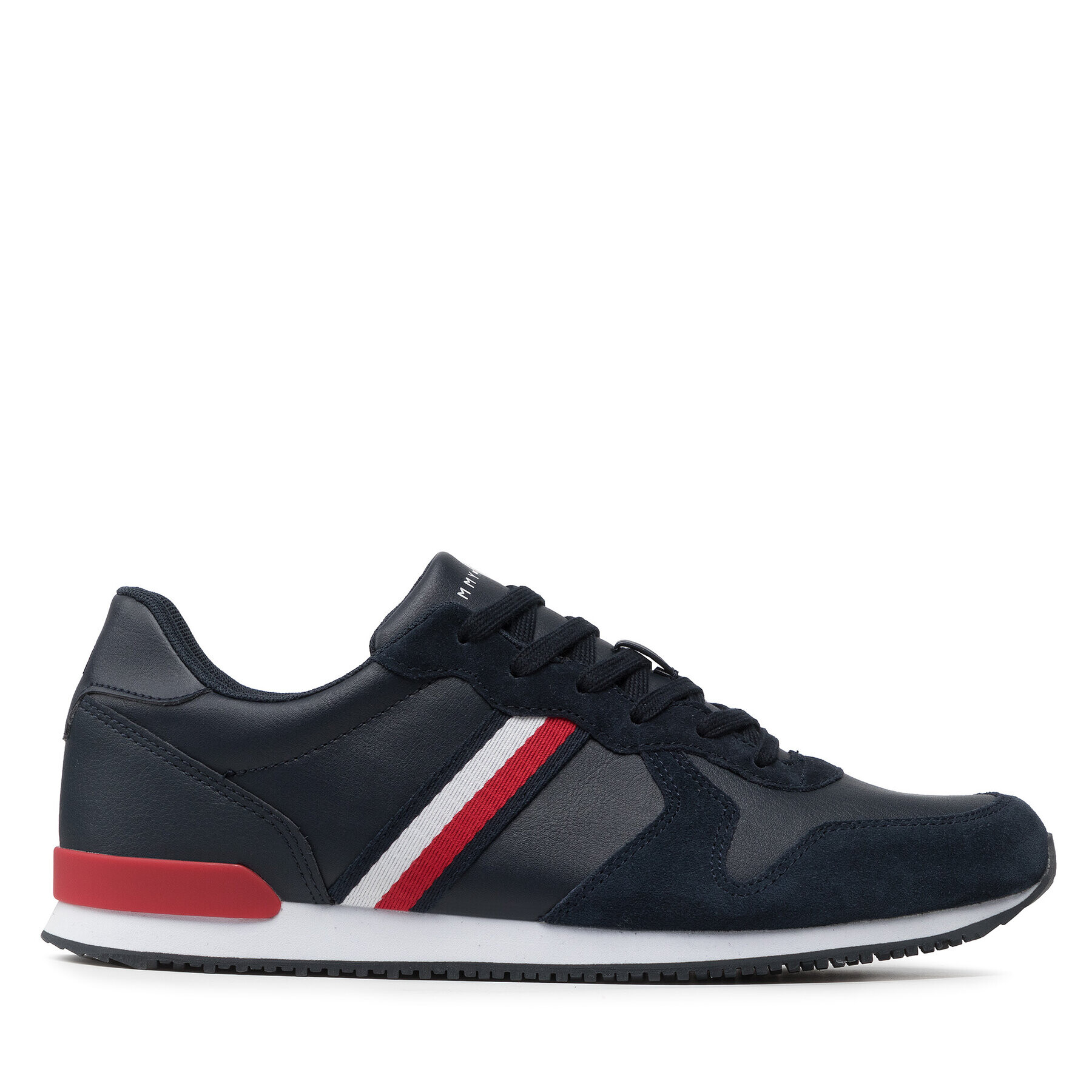 Tommy Hilfiger Сникърси Iconic Leather Runner FM0FM03272 Тъмносин - Pepit.bg