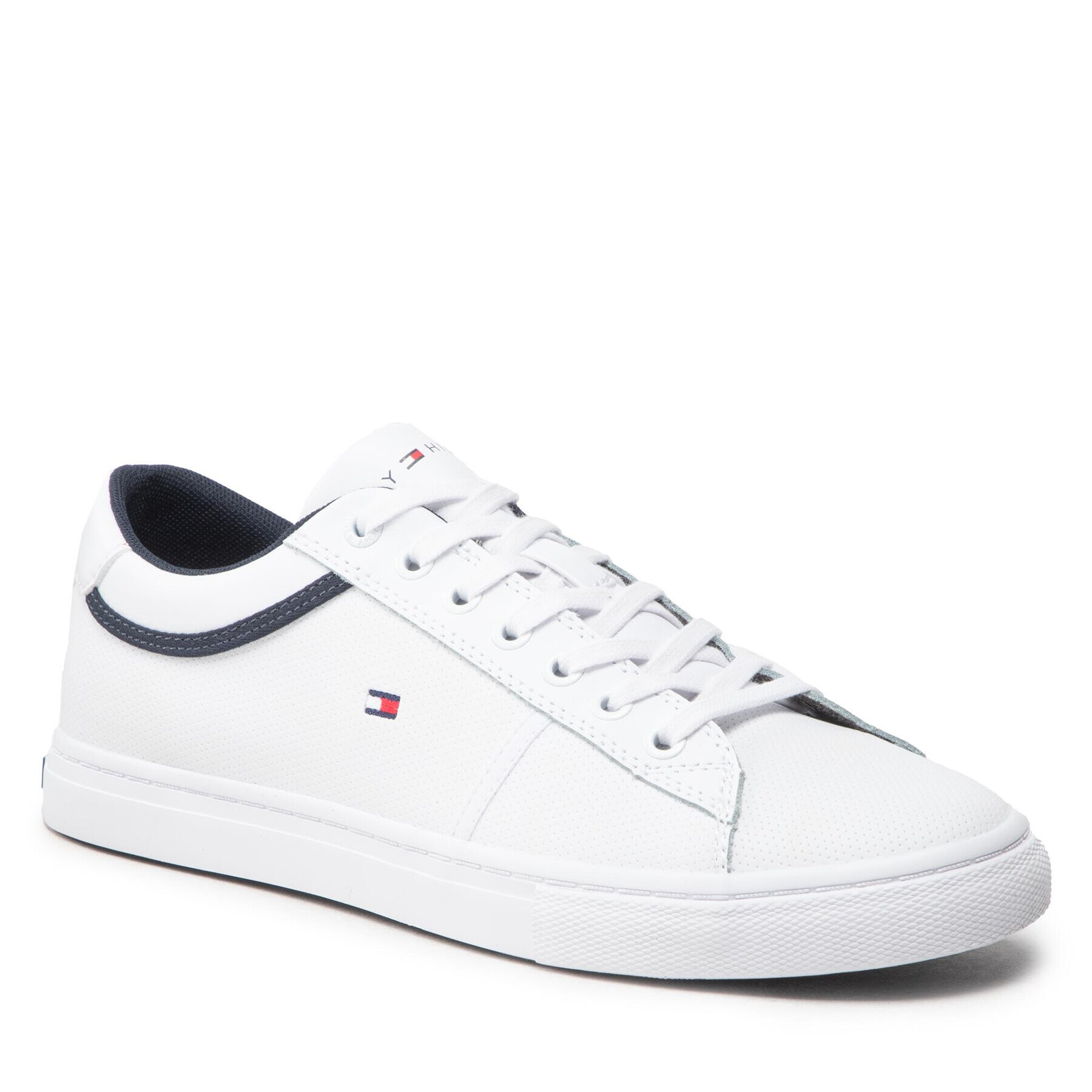 Tommy Hilfiger Сникърси Iconic Leather Vulc Punched FM0FM04166 Бял - Pepit.bg