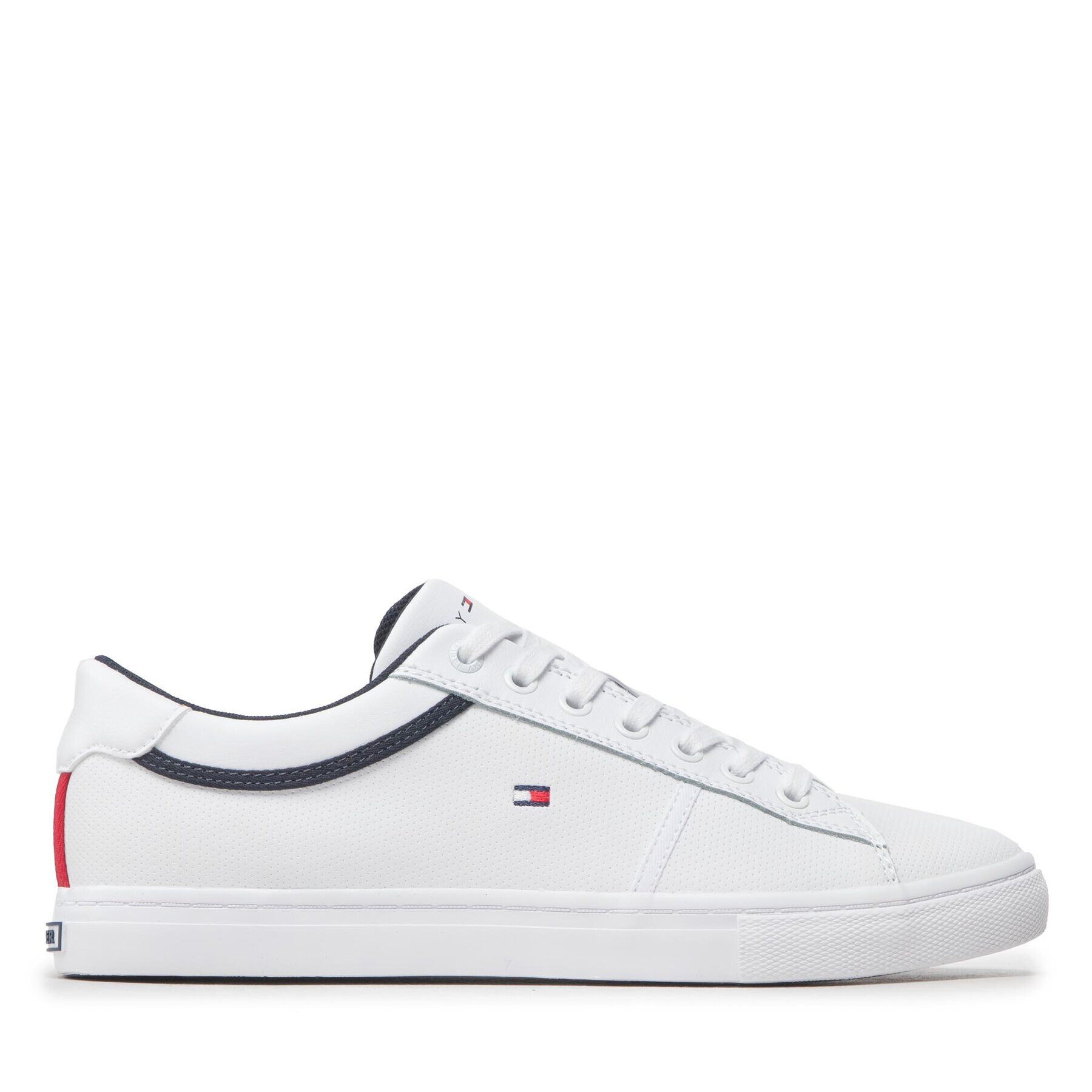 Tommy Hilfiger Сникърси Iconic Leather Vulc Punched FM0FM04166 Бял - Pepit.bg