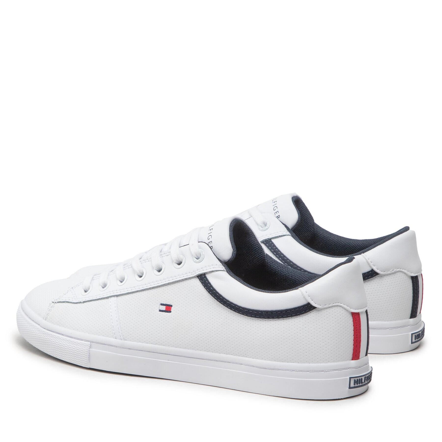 Tommy Hilfiger Сникърси Iconic Leather Vulc Punched FM0FM04166 Бял - Pepit.bg