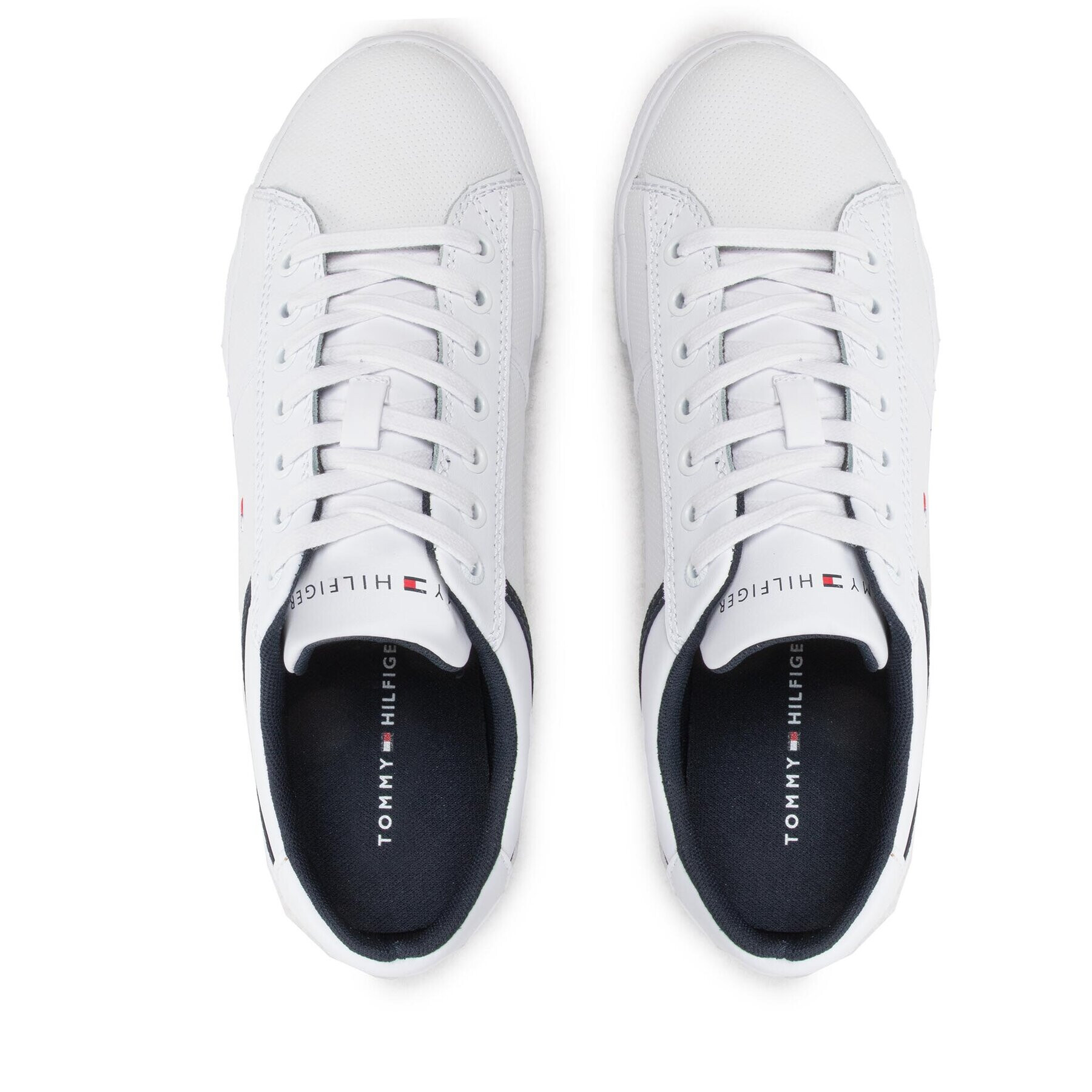 Tommy Hilfiger Сникърси Iconic Leather Vulc Punched FM0FM04166 Бял - Pepit.bg